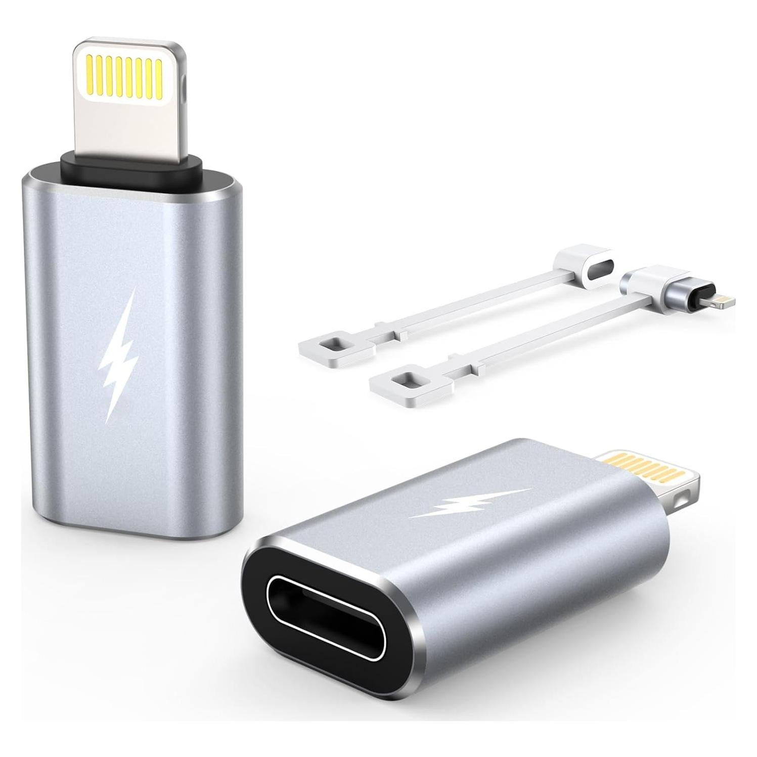 Adaptador USB C hembra a Lightning macho TechMatte 2 Pack 2.2A