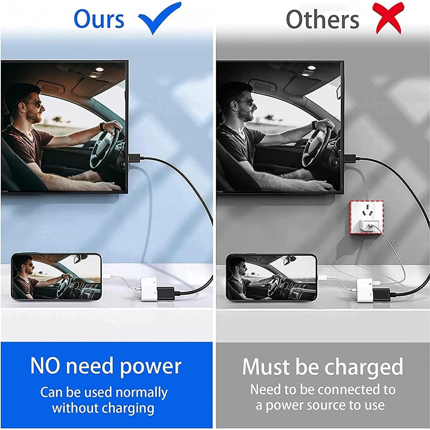 Adaptador Lightning a HDMI Microwoo 1080P para iPhone y iPad