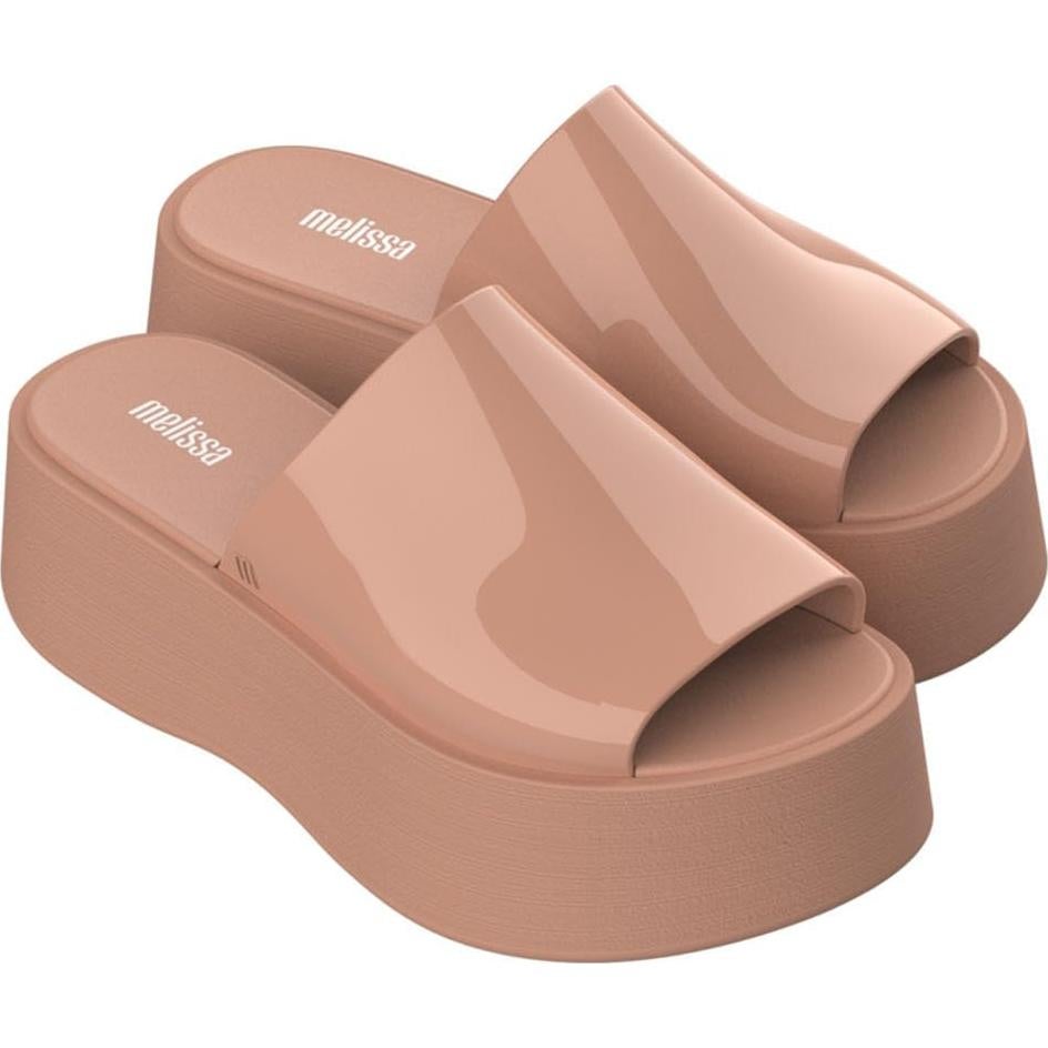 Melissa Becky Platform Slides for Women - Cushioned and Comfortable Chunky Platform Slip-On Sandals with Jelly Upper and Open Toe Design, Vegan
