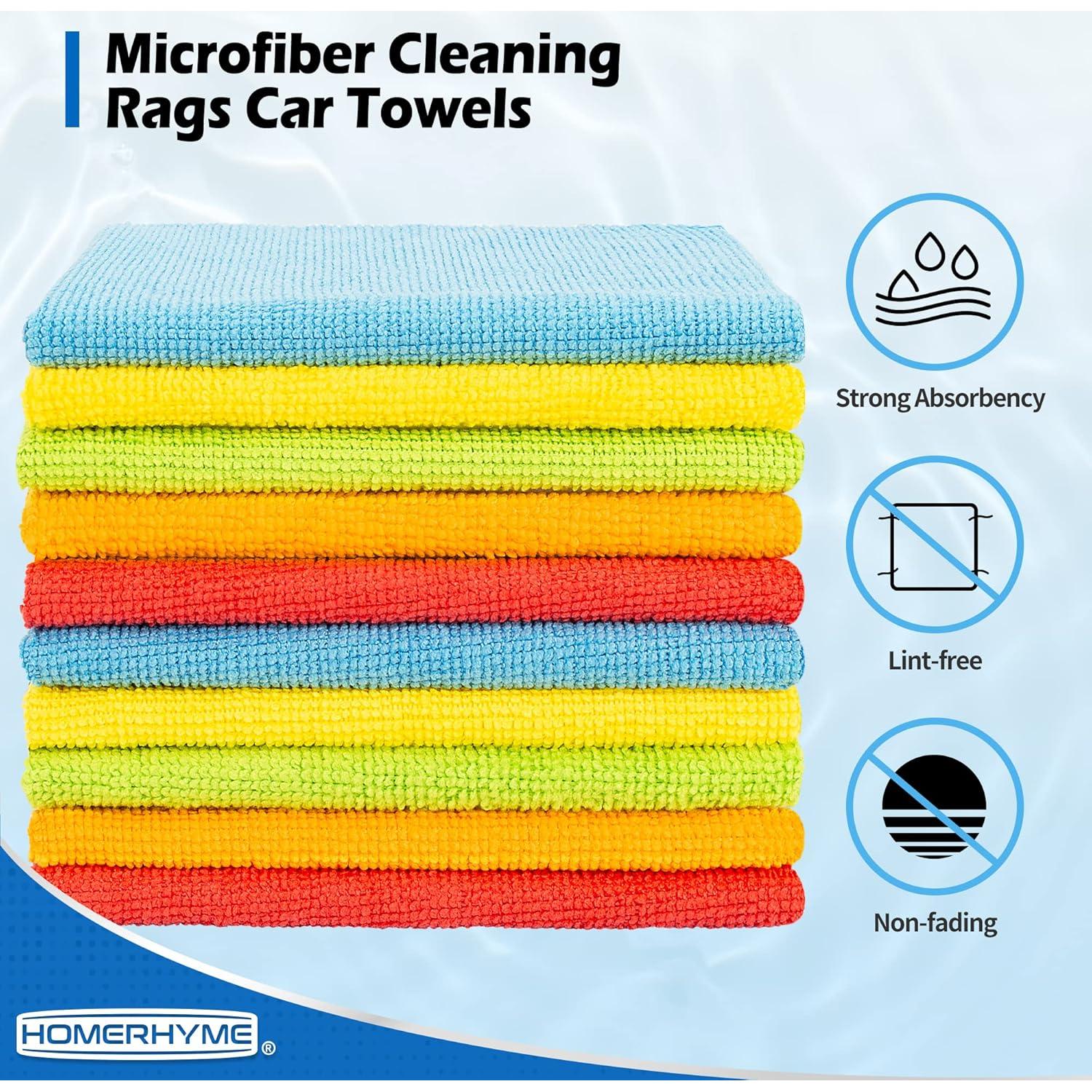 Paquete de 100 Paños de Microfibra HOMERHYME 29.2x29.2 cm