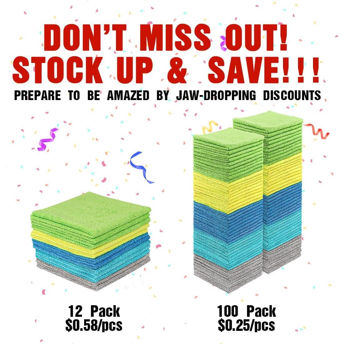 Paquete de 100 Paños de Microfibra HOMEXCEL 29.21 cm Multicolor