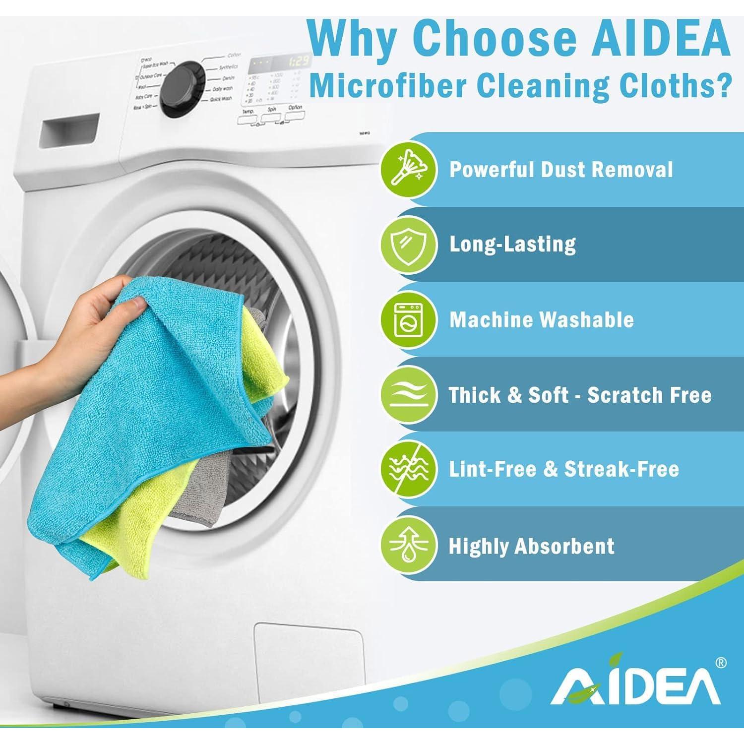 Paños de Microfibra AIDEA 8PK - Absorbentes y Sin Rayas