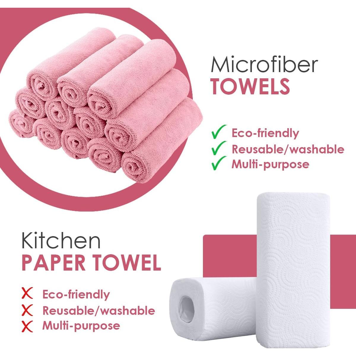 Toallas Avalon Microfibra para Limpieza 36 Piezas Rosa 40.64 cm