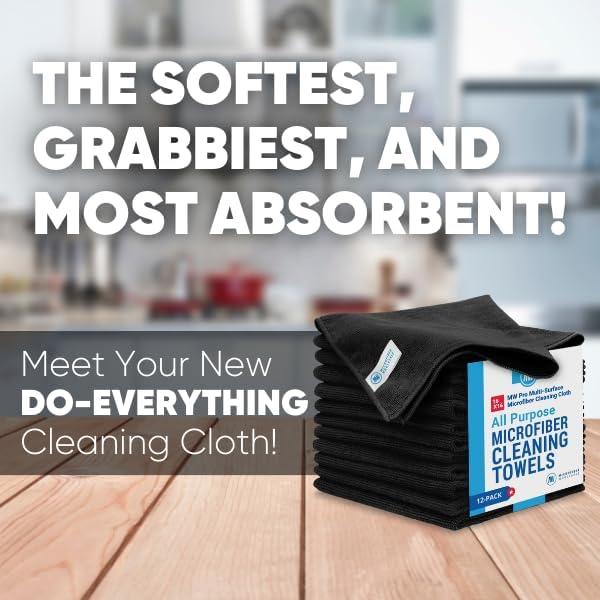 Toalla de Microfibra Premium Microfiber Wholesale - Paquete de 12 - 40x40 cm - Negro