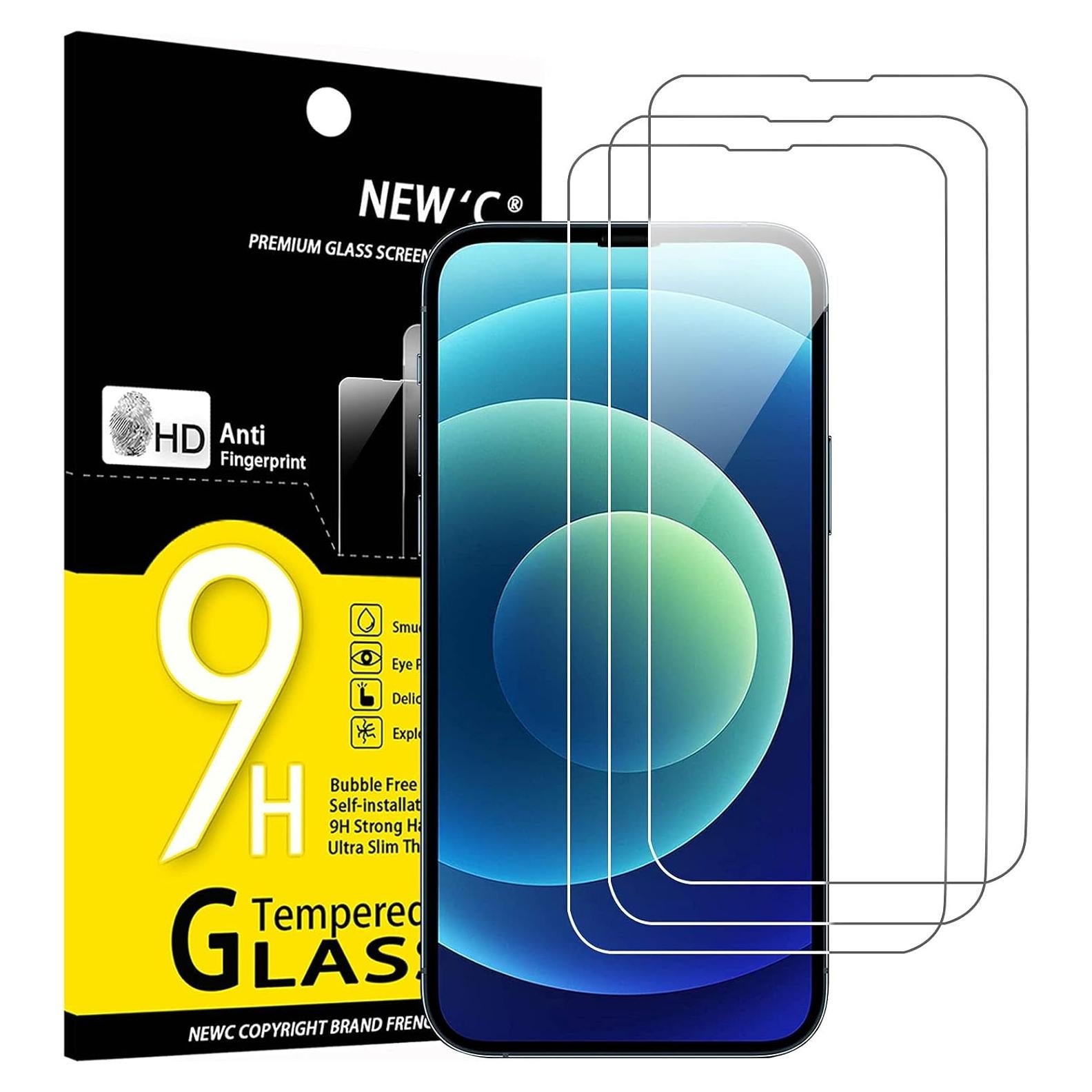 Protector de Pantalla Vidrio Templado NEW'C para iPhone 14/13/13 Pro 15.5 cm
