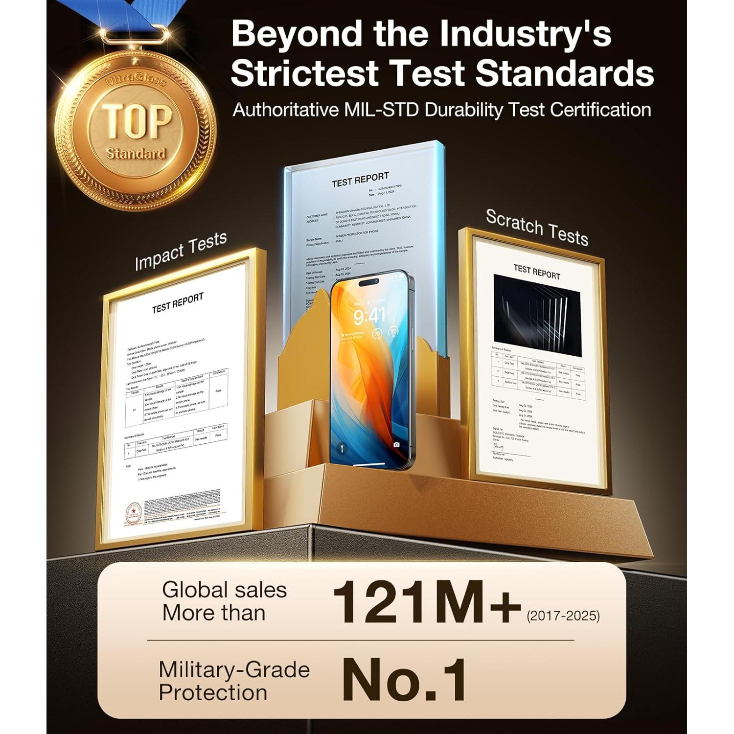 Protector de Pantalla UltraGlass 9H+ para iPhone 16 Pro 6.3"