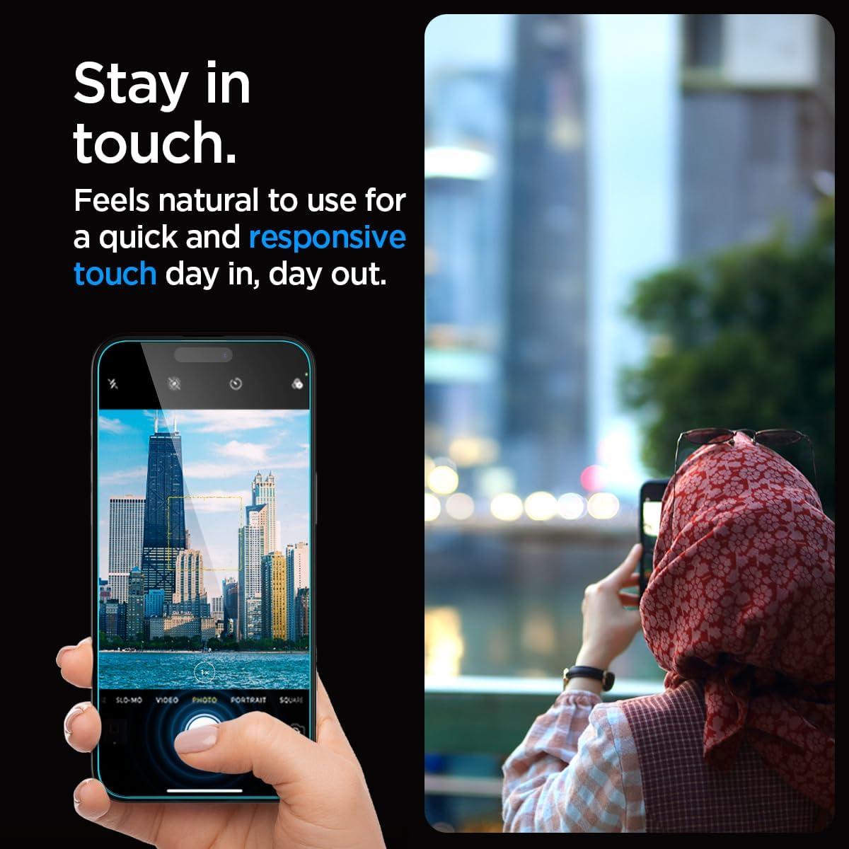 Protector de Pantalla Vidrio Templado Spigen iPhone 15 Pro - 2 Unidades