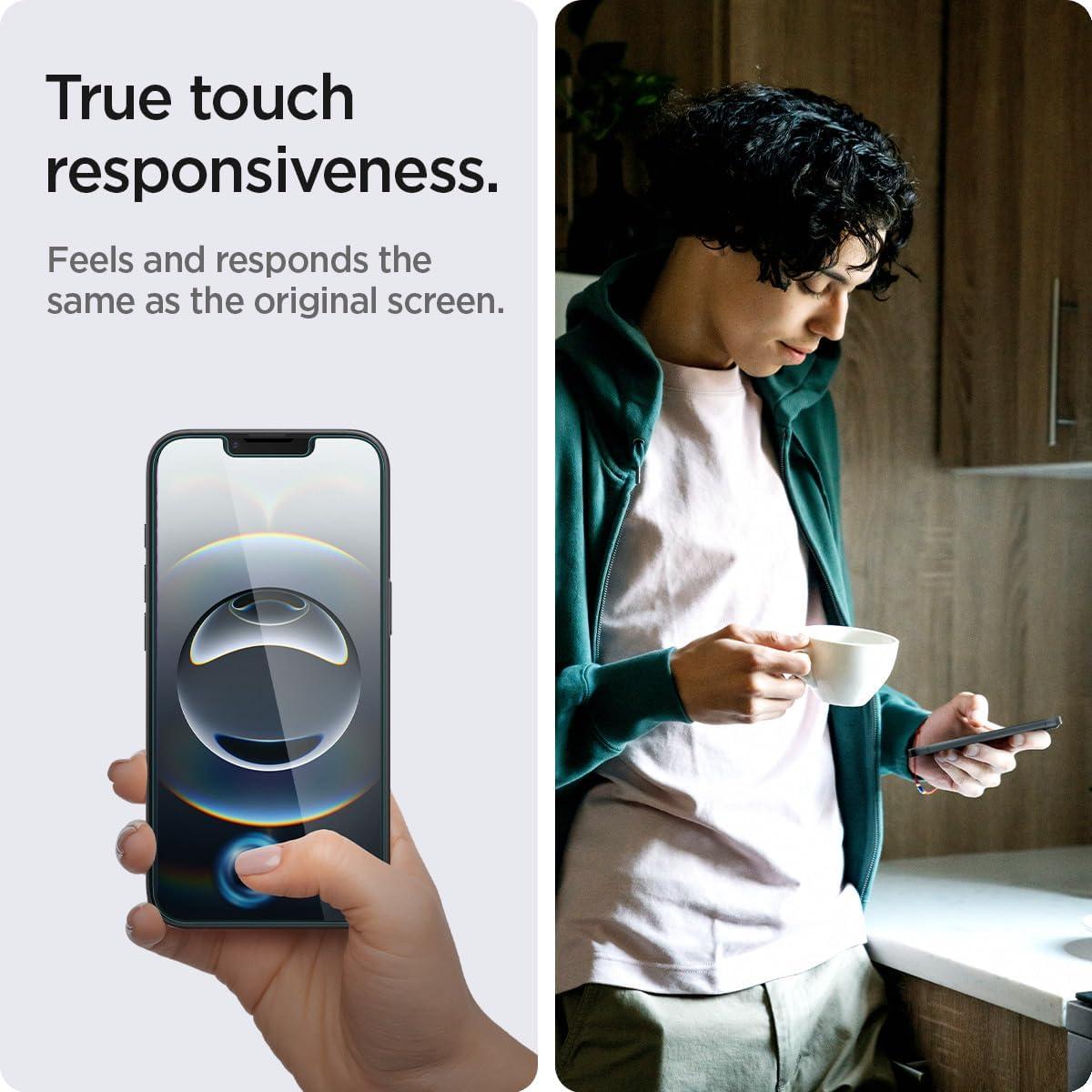 Protector de Pantalla Vidrio Templado Spigen iPhone 16e/14/13 Pro/13 - 2 Pzas