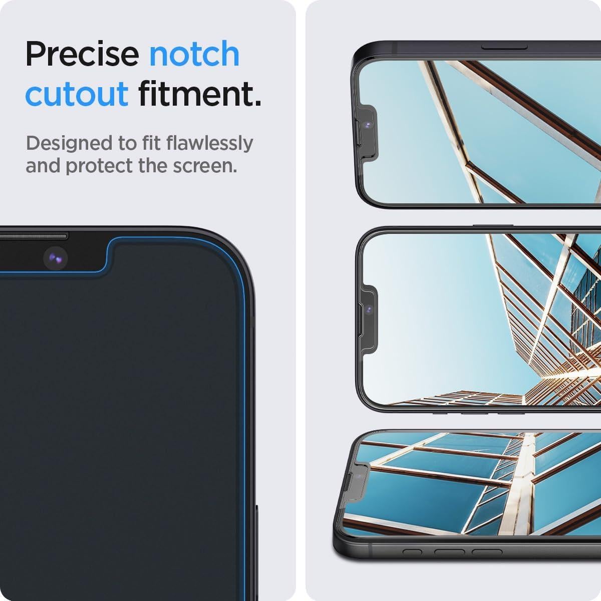 Protector de Pantalla Vidrio Templado Spigen iPhone 16e/14/13 Pro/13 - 2 Pzas