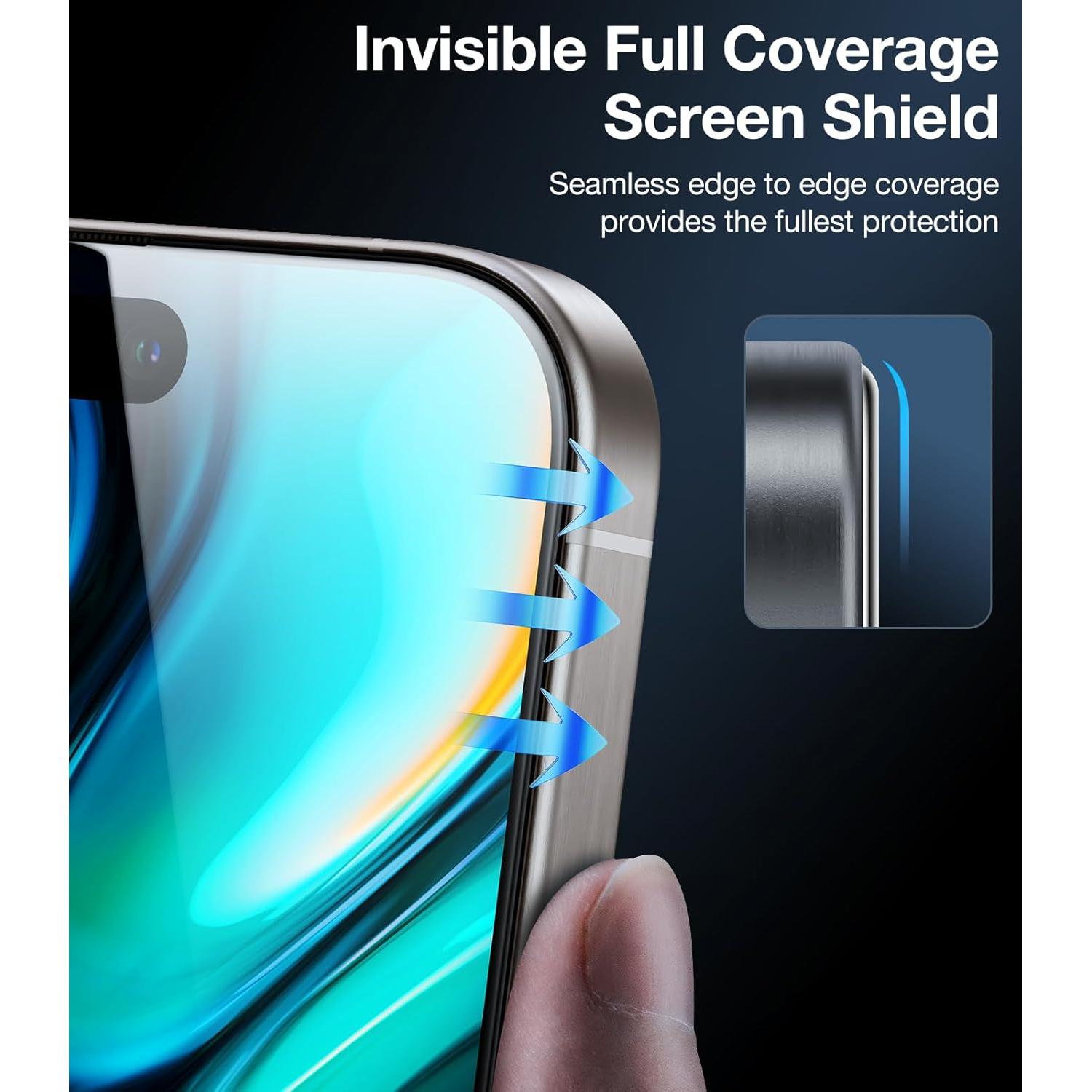 Protector de Pantalla UltraGlass 9H+ Privado para iPhone 16 Pro - Paquete de 2