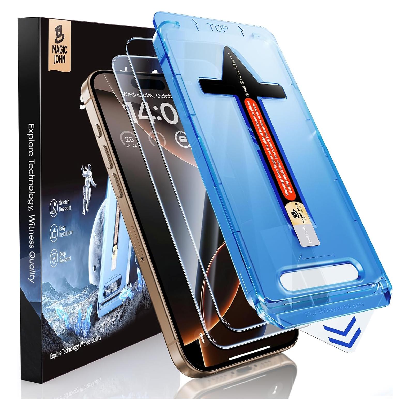 Protector de Pantalla Vidrio Templado MAGIC JOHN para iPhone 16 Pro 6.3"