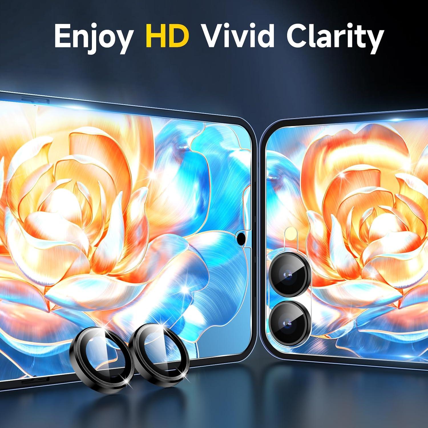 Protector de Pantalla YWXTW para Samsung Galaxy Z Flip 7 - 4Pcs EPU + 2Pcs Cristal Templado