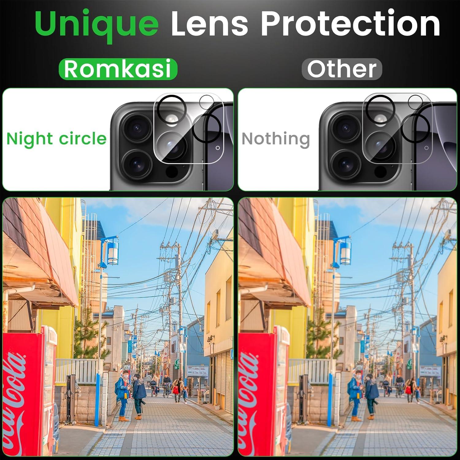 Paquete 4 Protectores Pantalla Privados Romkasi iPhone 16 Pro