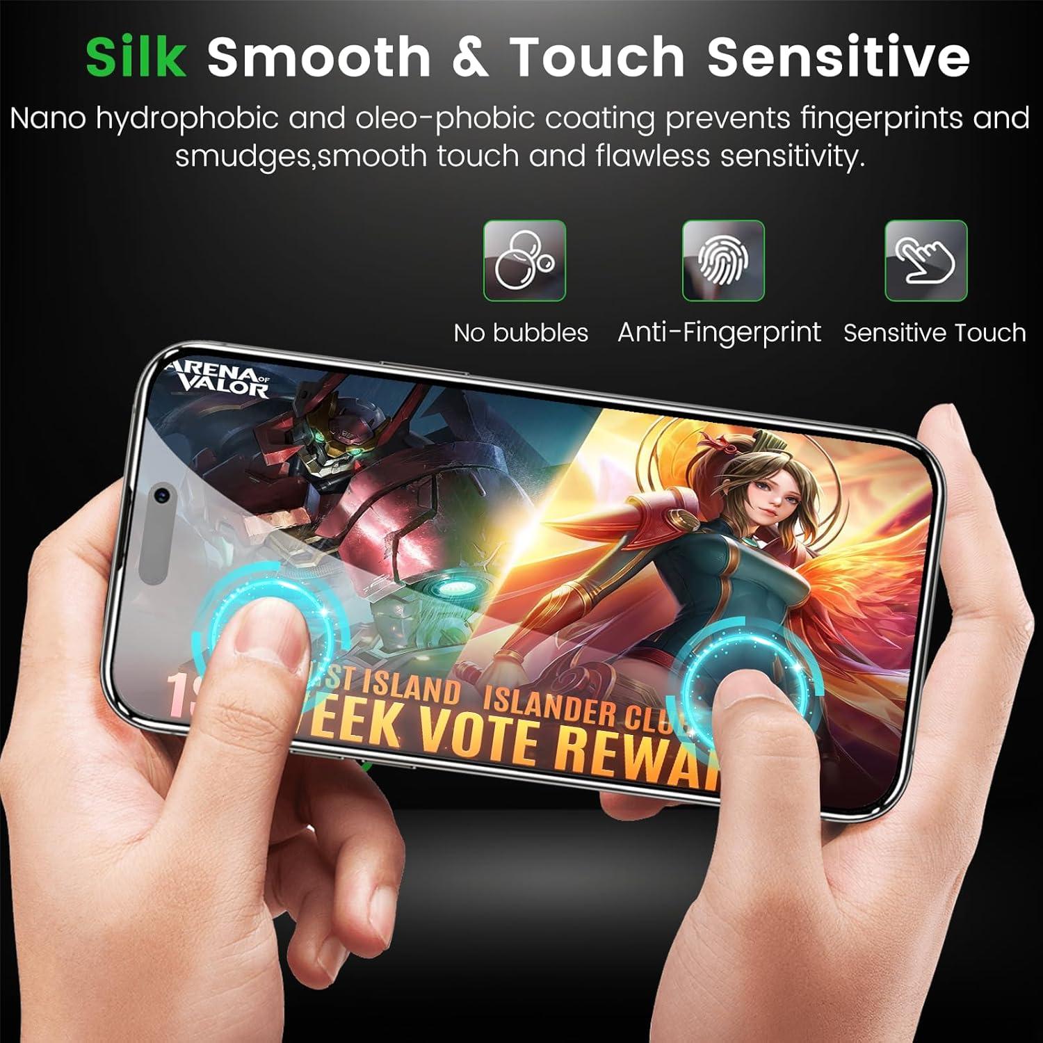 Paquete 4 Protectores Pantalla Privados Romkasi iPhone 16 Pro