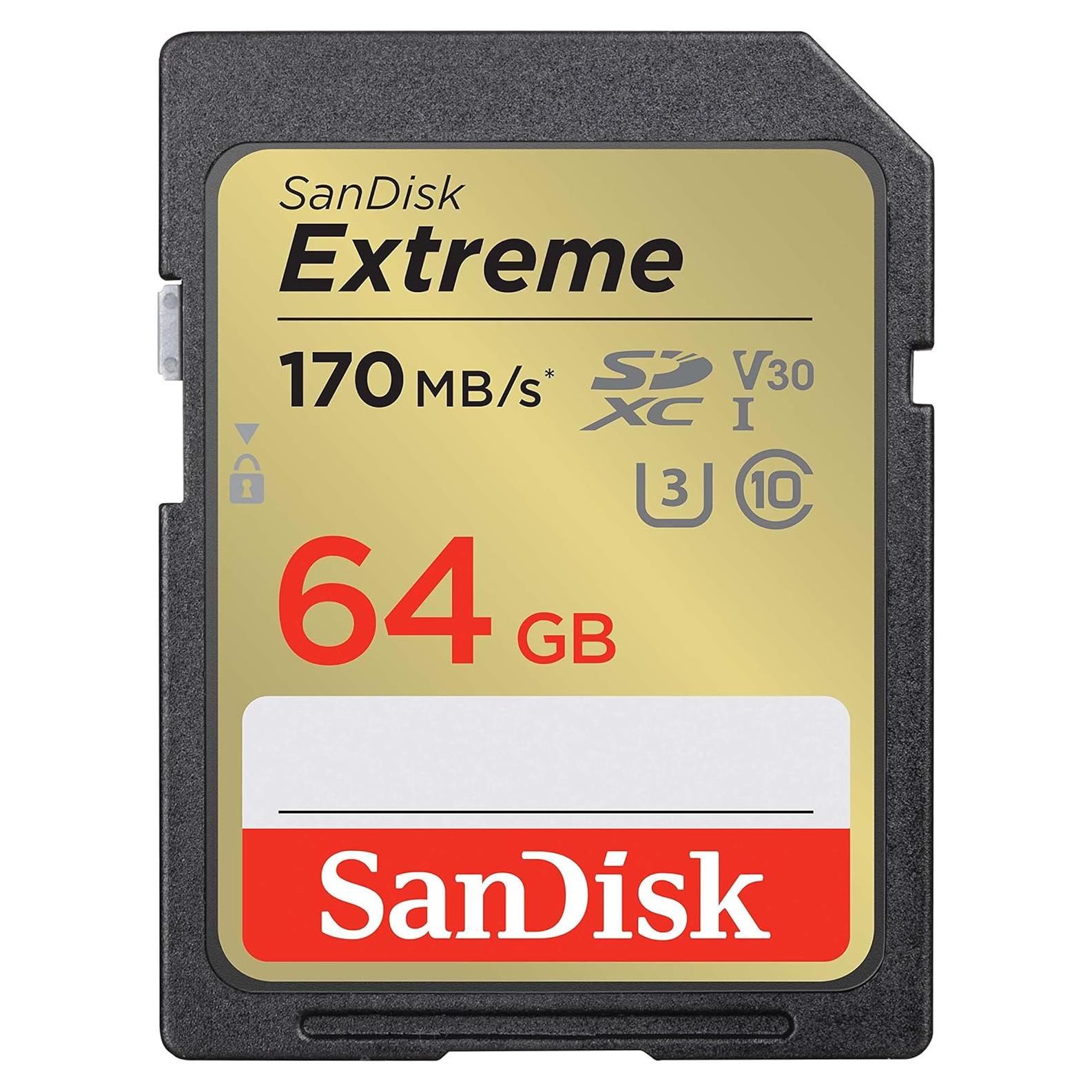 Tarjeta de Memoria SanDisk 64GB Extreme SDXC UHS-I 4K