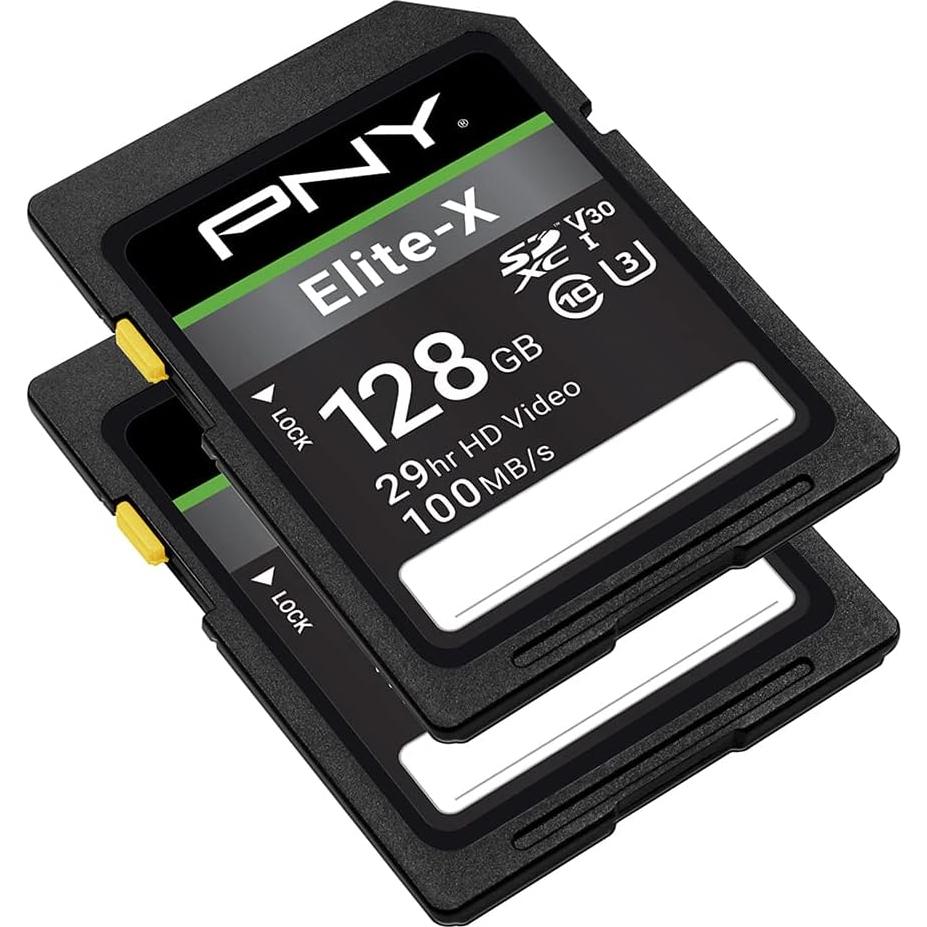 Tarjeta de Memoria Flash PNY 128GB Elite-X U3 V30 - 100MB/s (Paquete de 2)