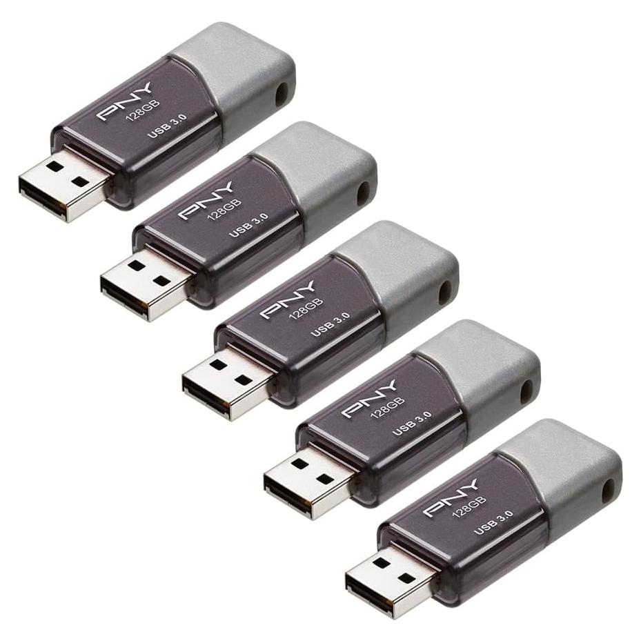 PNY Turbo Attaché 3 USB 3.0 128GB 5-Pack Gris - 100MB/s