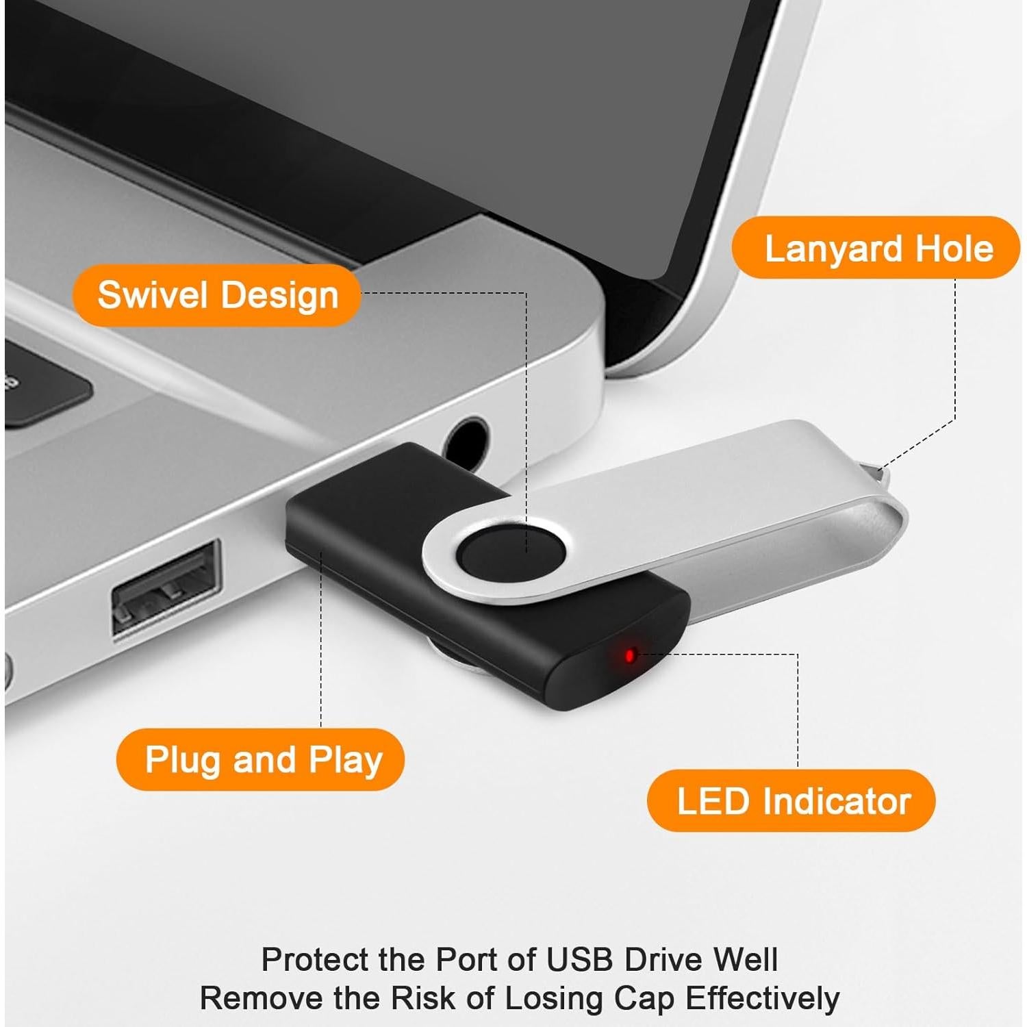 Paquete de 10 Unidades USB Flash 8GB MECHEER Giratorio