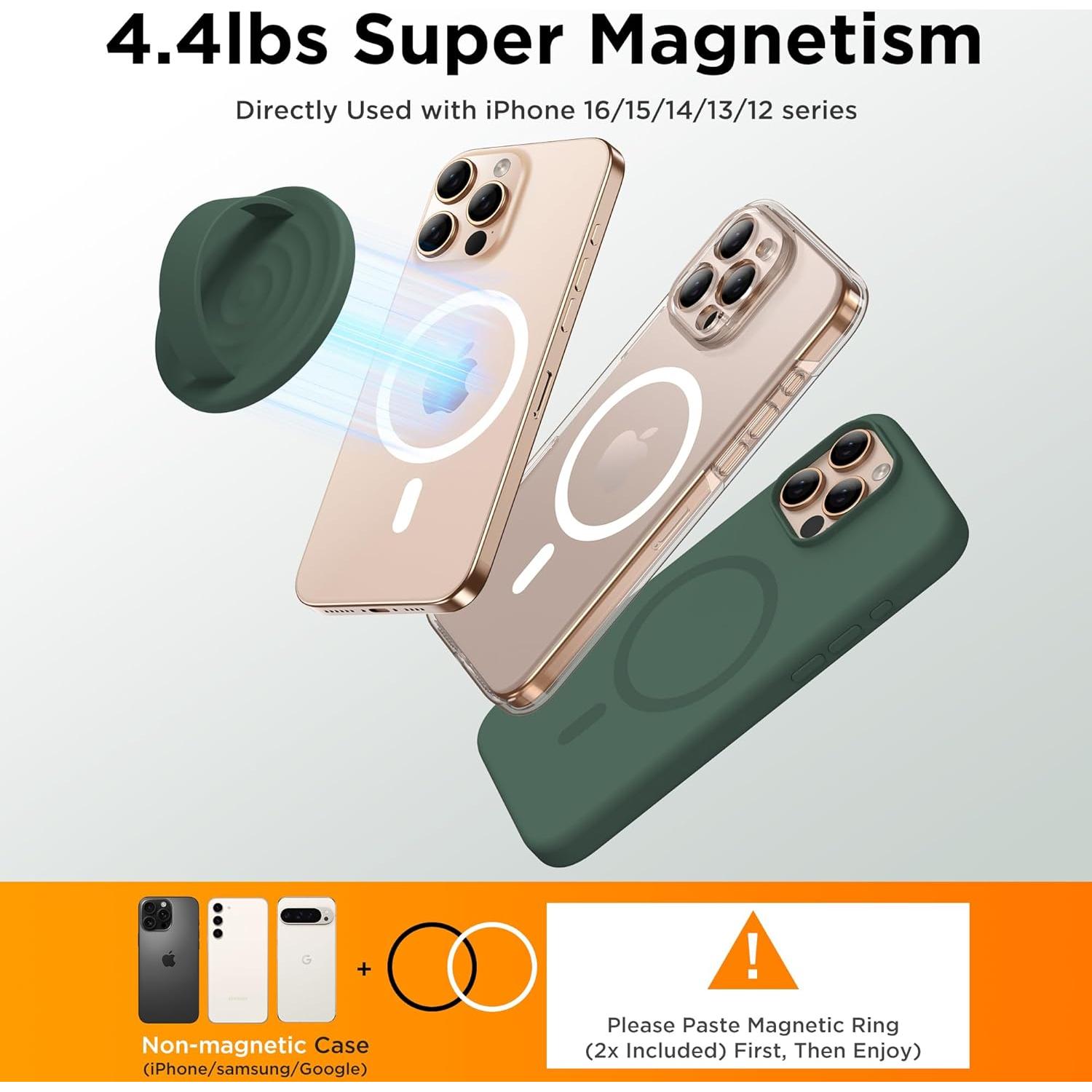 Soporte de Anillo Magnético COFFKER para Teléfono Verde Alpino