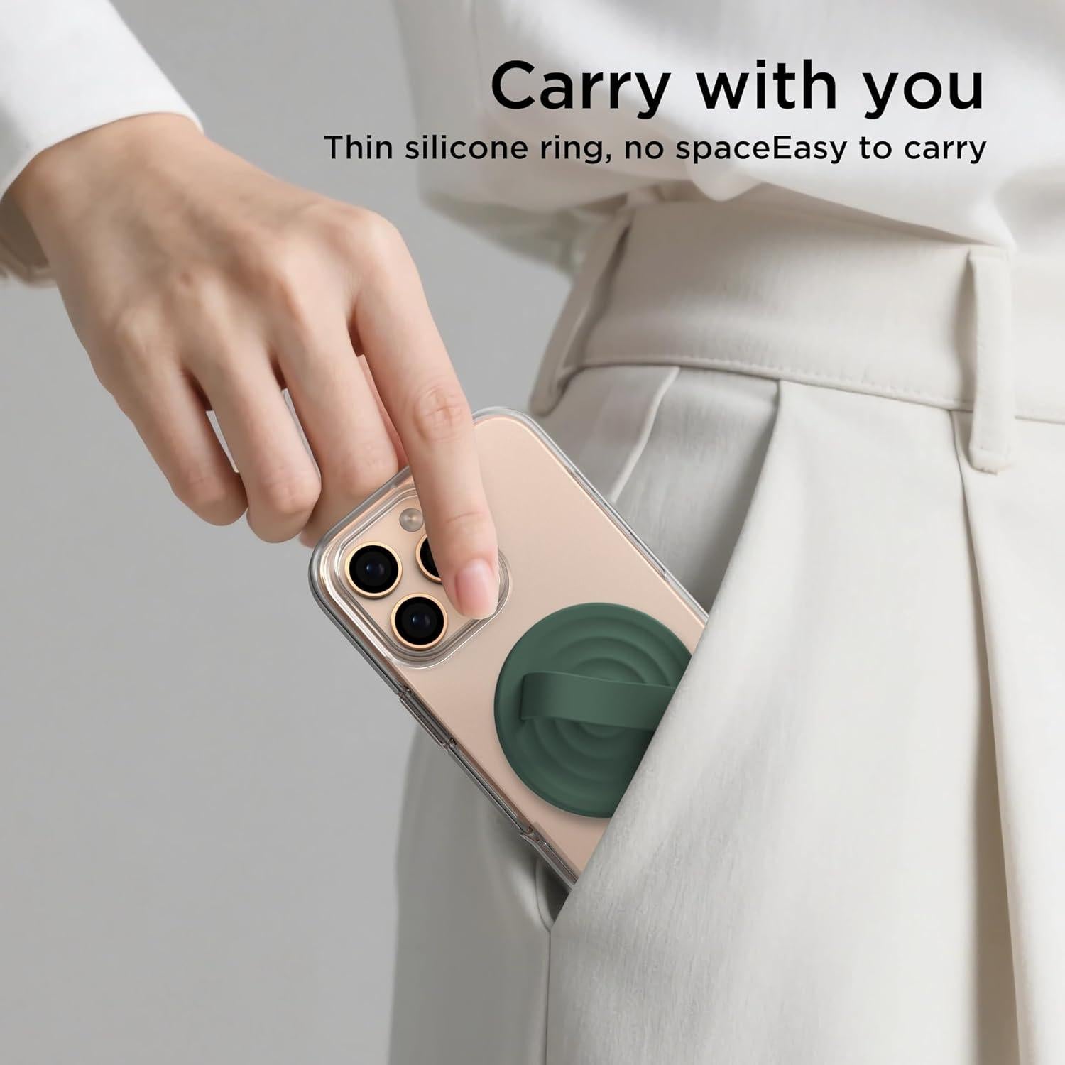 Soporte de Anillo Magnético COFFKER para Teléfono Verde Alpino