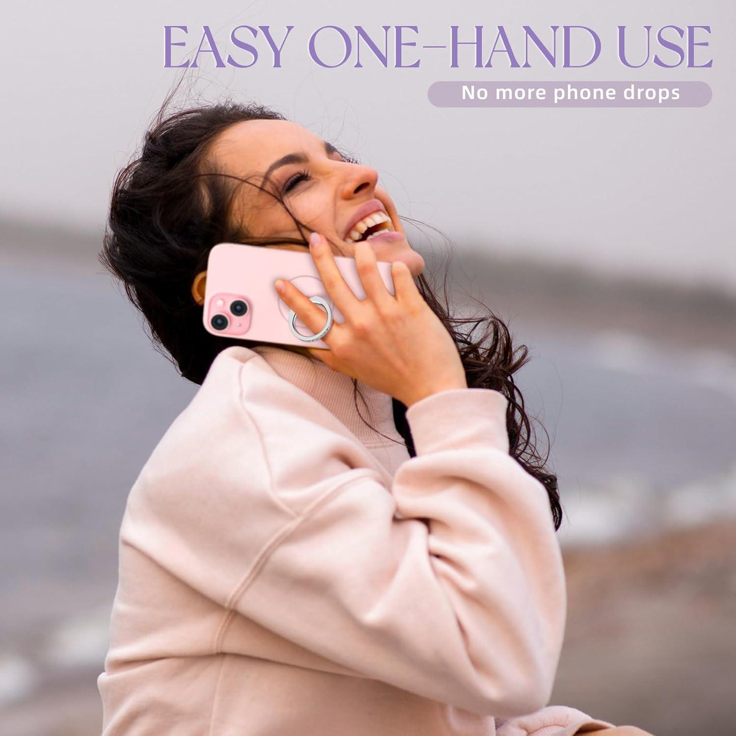 Soporte de Anillo para Teléfono Jsoerpay 2 Pcs Transparente Plata