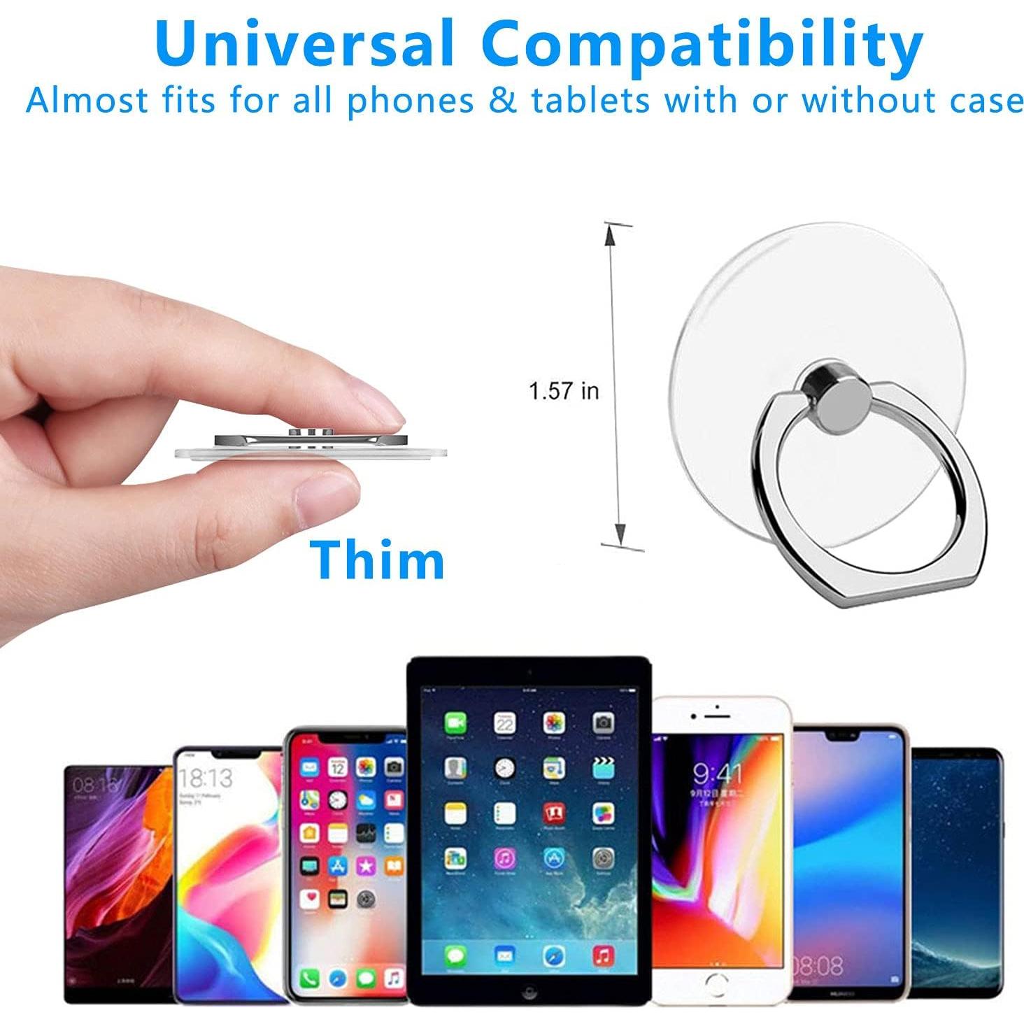 Soporte de Anillo Transparente VOVIGGOL 2 Pcs para Teléfono