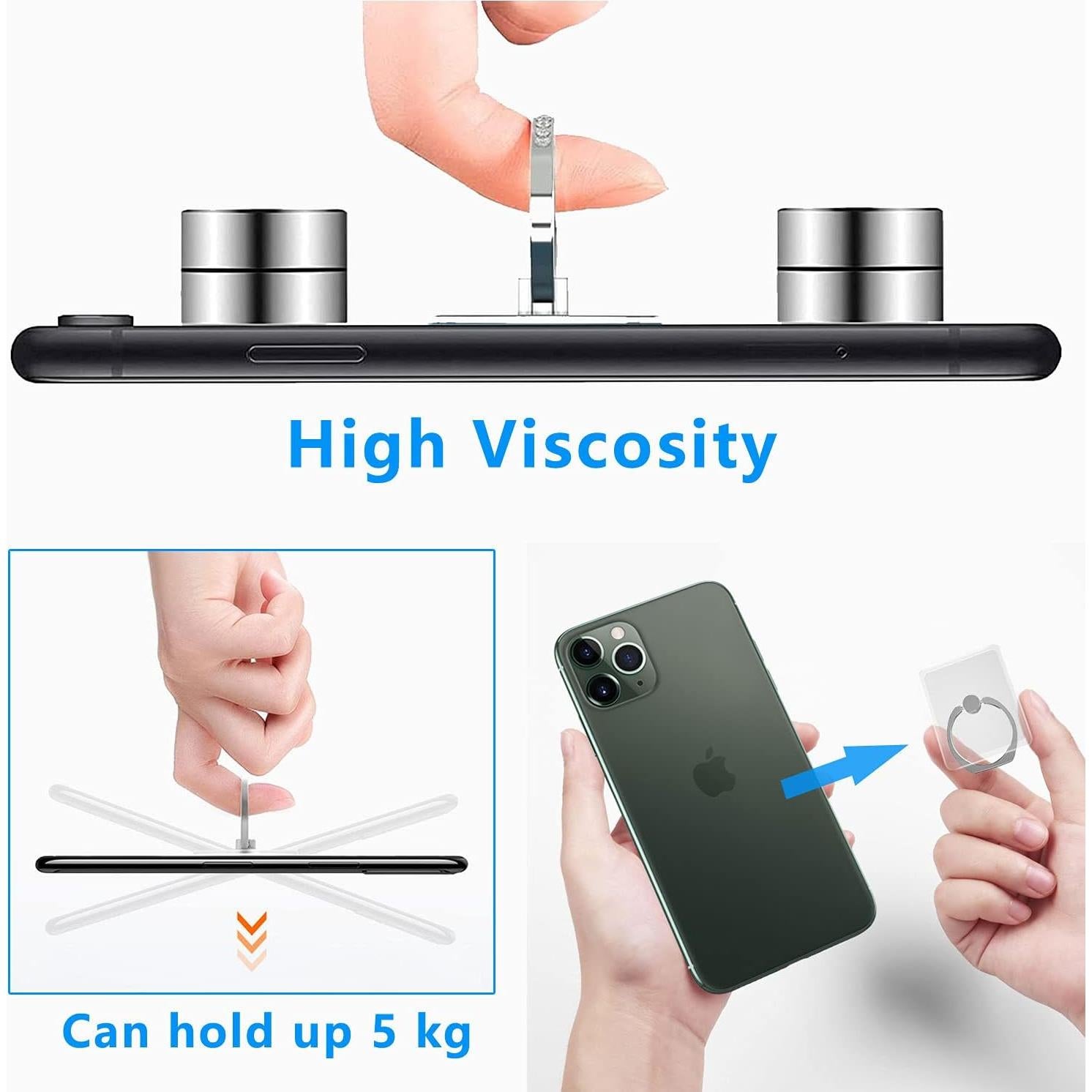 Soporte de Anillo Transparente VOVIGGOL 2 Pcs para Teléfono