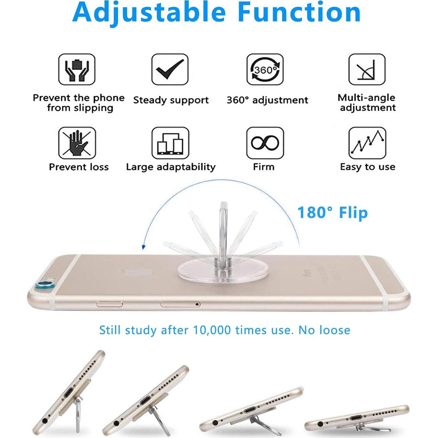 Soporte de Anillo Transparente VOVIGGOL 2 Pcs para Teléfono