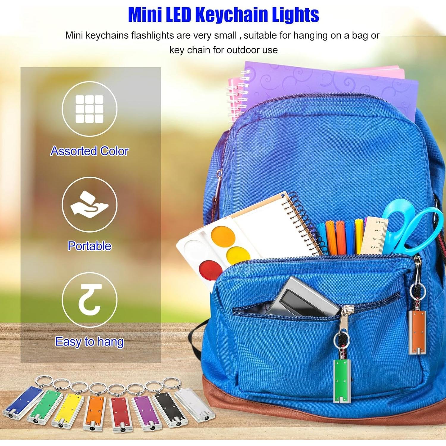 32 Linternas de Llavero LED Hicarer Mini Portátiles 6x2.4cm