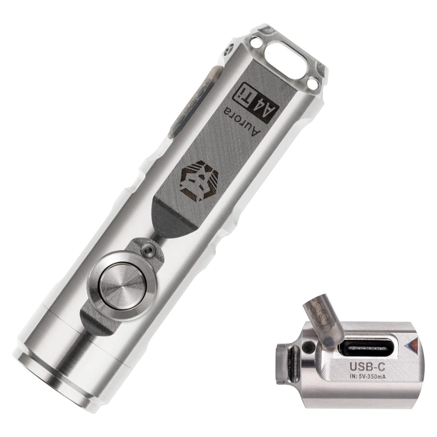 Linterna de Llavero RovyVon A4 Titanio 650 Lúmenes Recargable