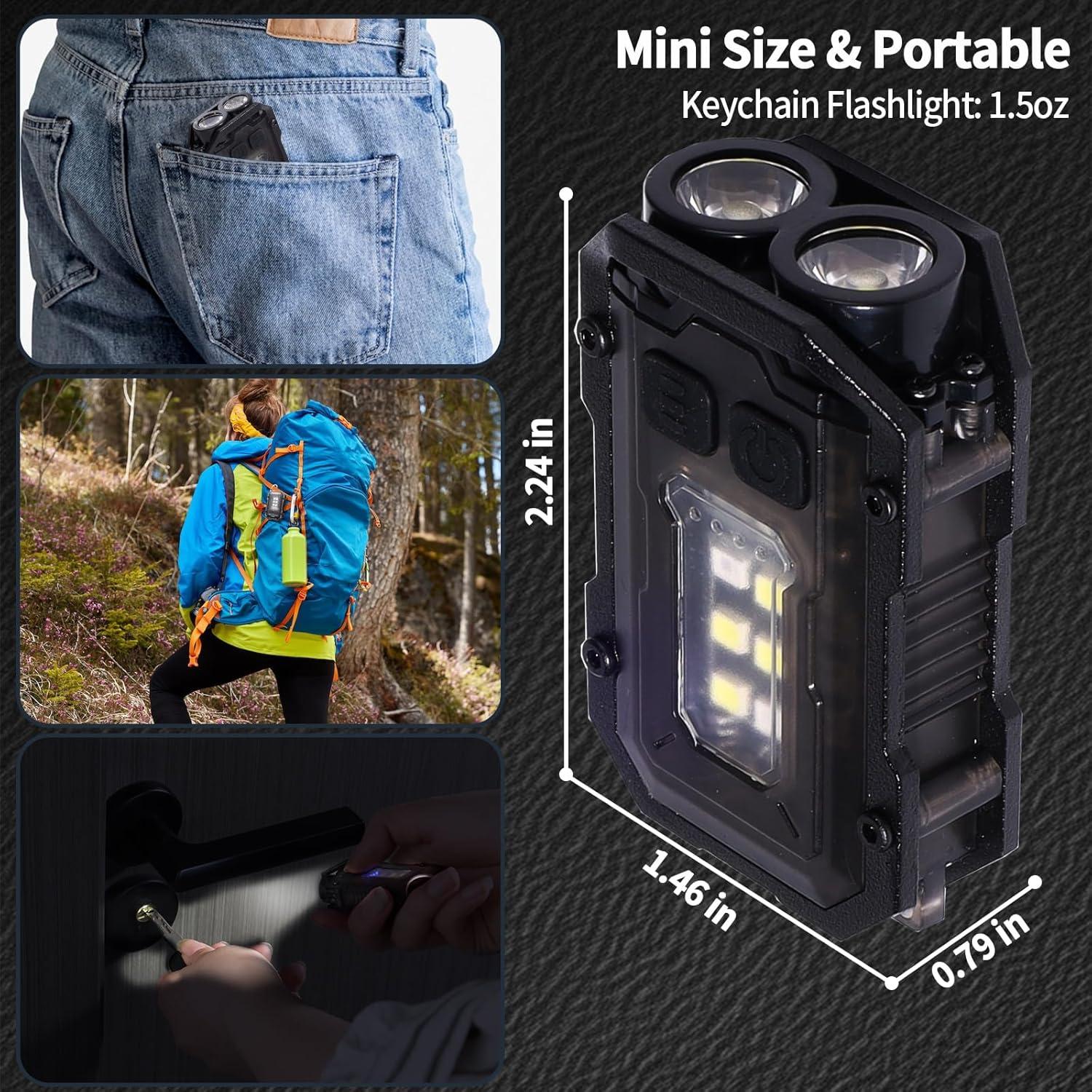 Linterna Mini EDC KunHe Recargable USB-C 10 Piezas 280 Lúmenes