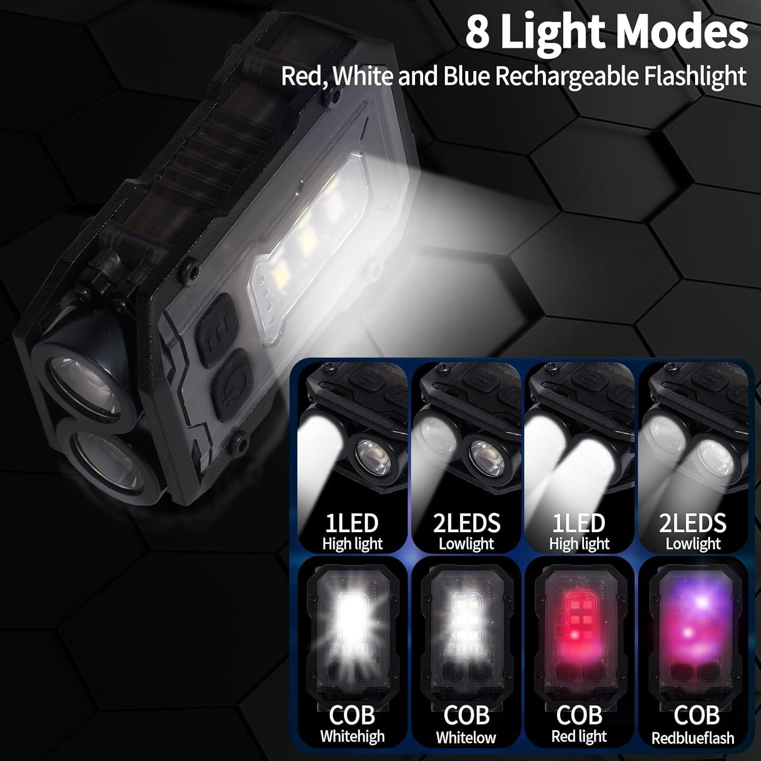 Linterna Mini EDC KunHe Recargable USB-C 10 Piezas 280 Lúmenes