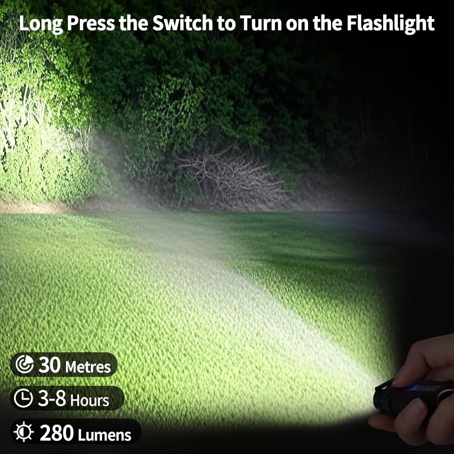 Linterna Mini EDC KunHe Recargable USB-C 10 Piezas 280 Lúmenes