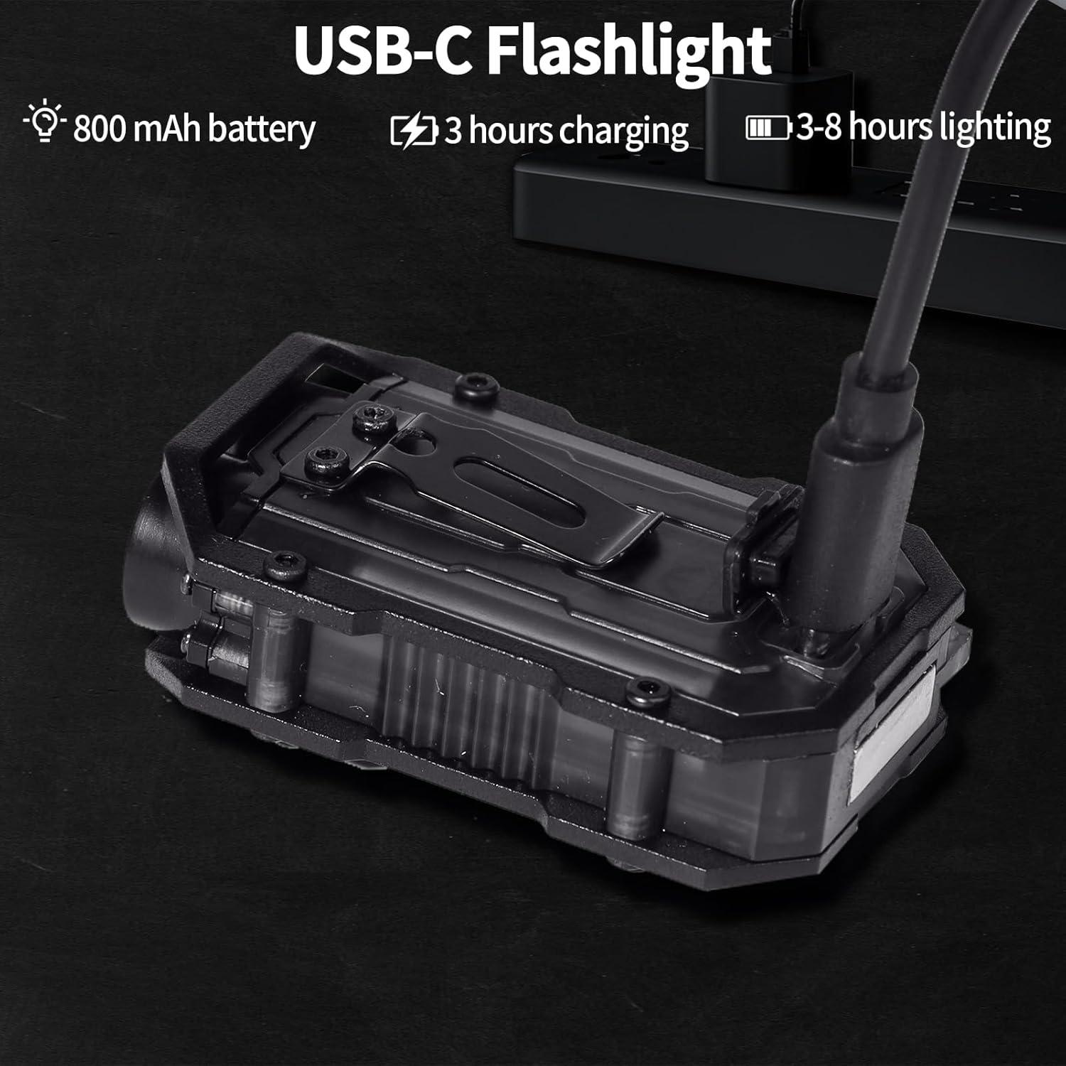 Linterna Mini EDC KunHe Recargable USB-C 10 Piezas 280 Lúmenes