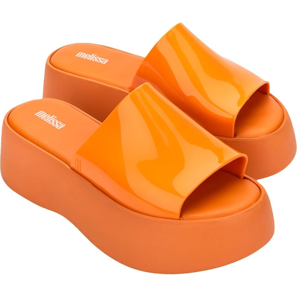 Sandalias Melissa Becky Plataforma Acolchadas Veganas Naranja