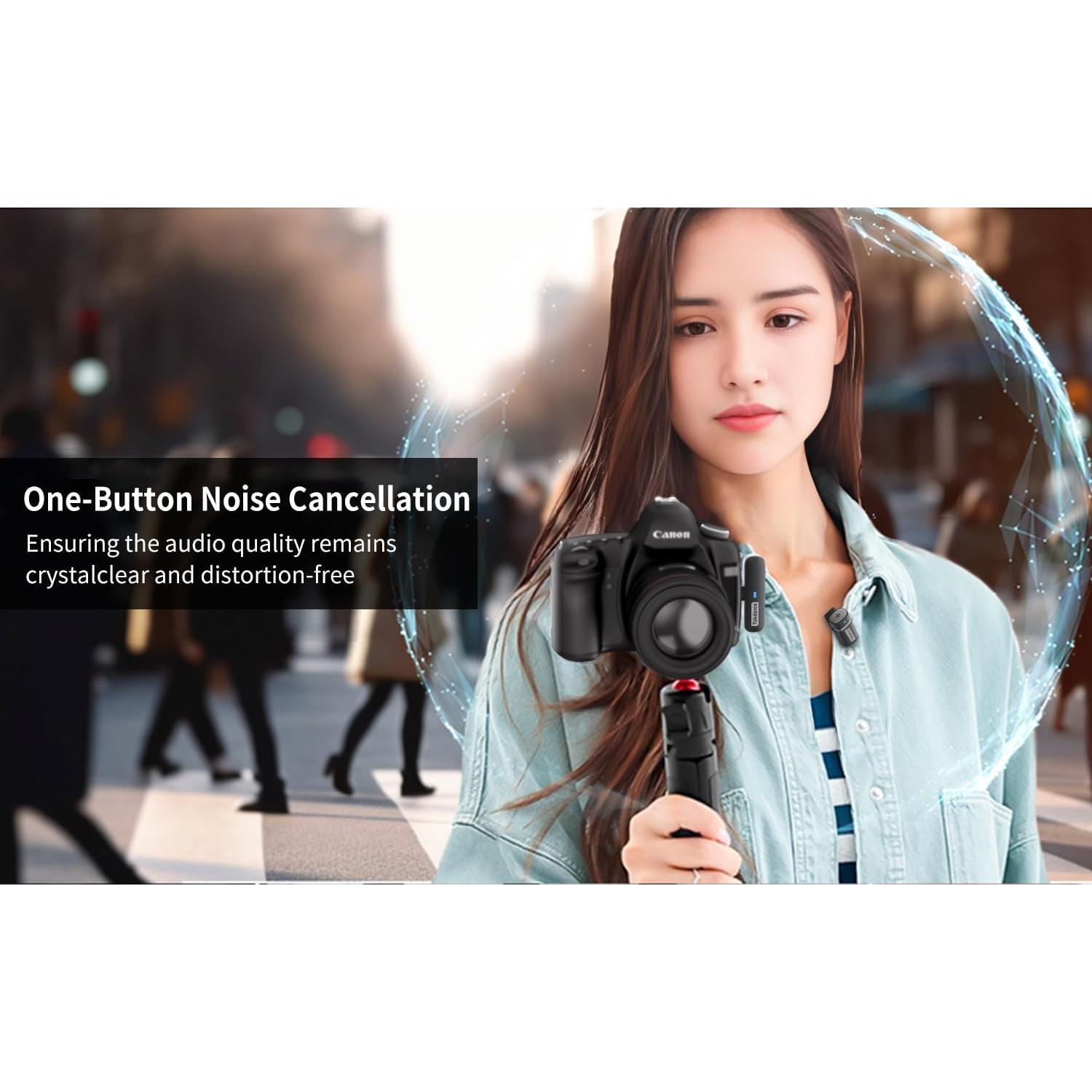 Micrófono Lavalier Inalámbrico Tokdance TDS9 3-en-1 con Adaptadores