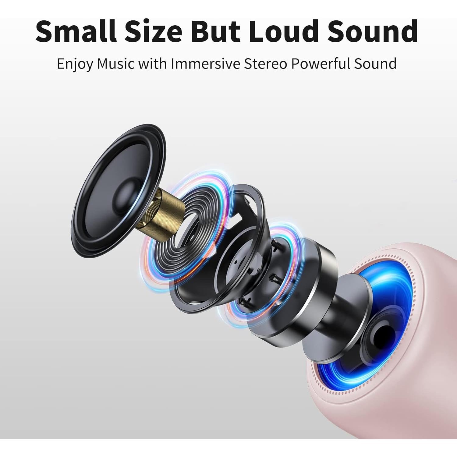 Altavoz Bluetooth Portátil Bobtot Cutie Rosa Impermeable 20h