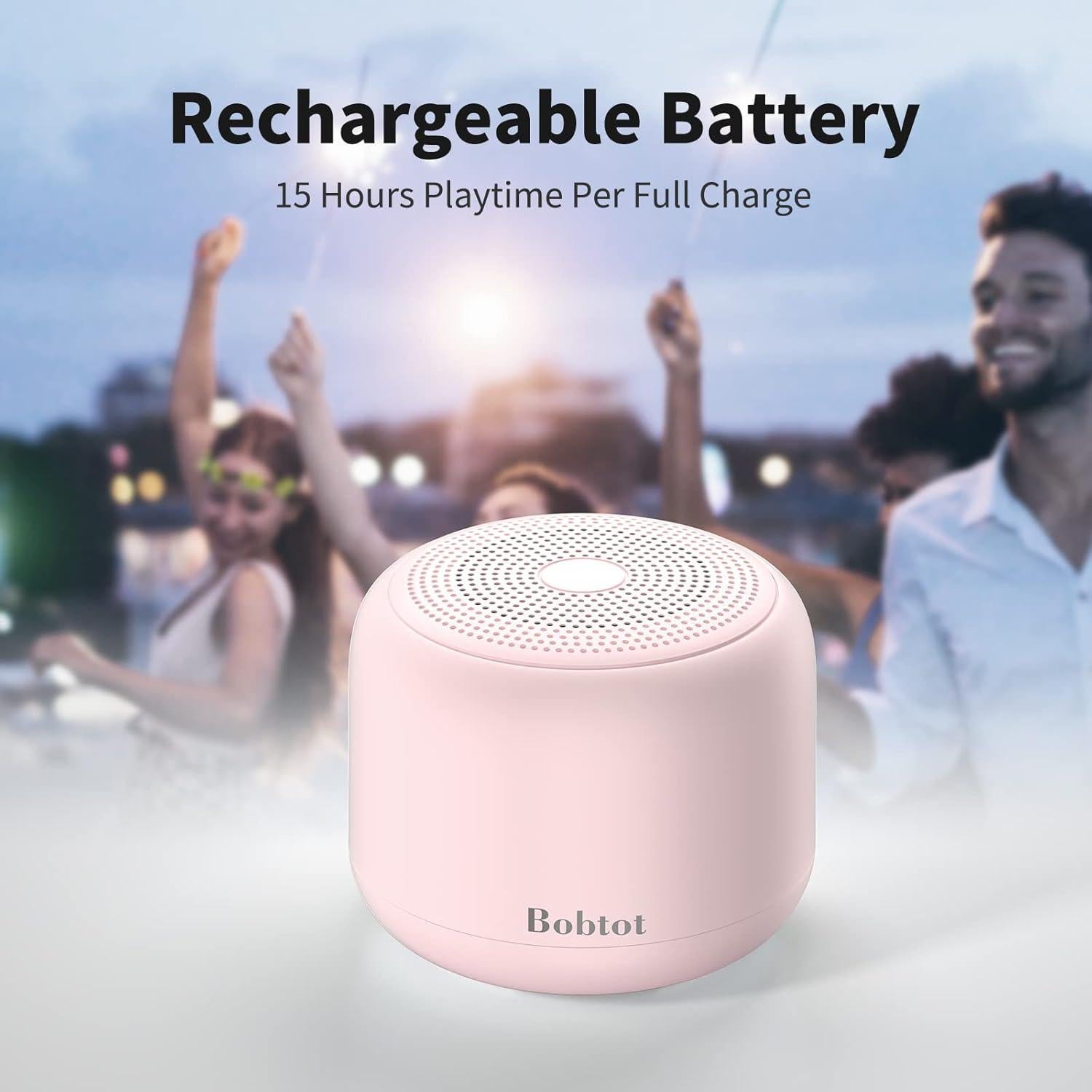 Altavoz Bluetooth Portátil Bobtot Cutie Rosa Impermeable 20h