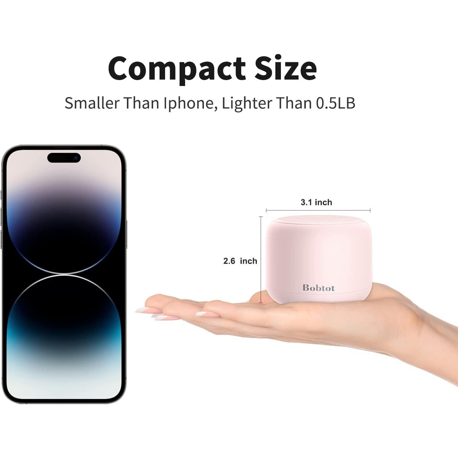 Altavoz Bluetooth Portátil Bobtot Cutie Rosa Impermeable 20h