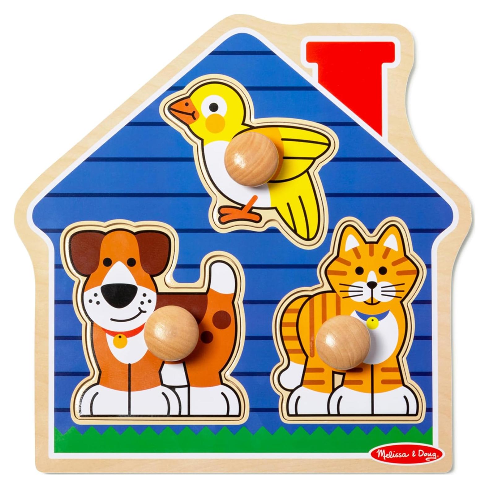 Rompecabezas de Madera Jumbo Melissa & Doug Mascotas 11.4x31.8cm