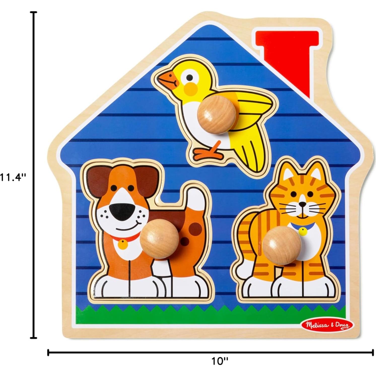 Rompecabezas de Madera Jumbo Melissa & Doug Mascotas 11.4x31.8cm