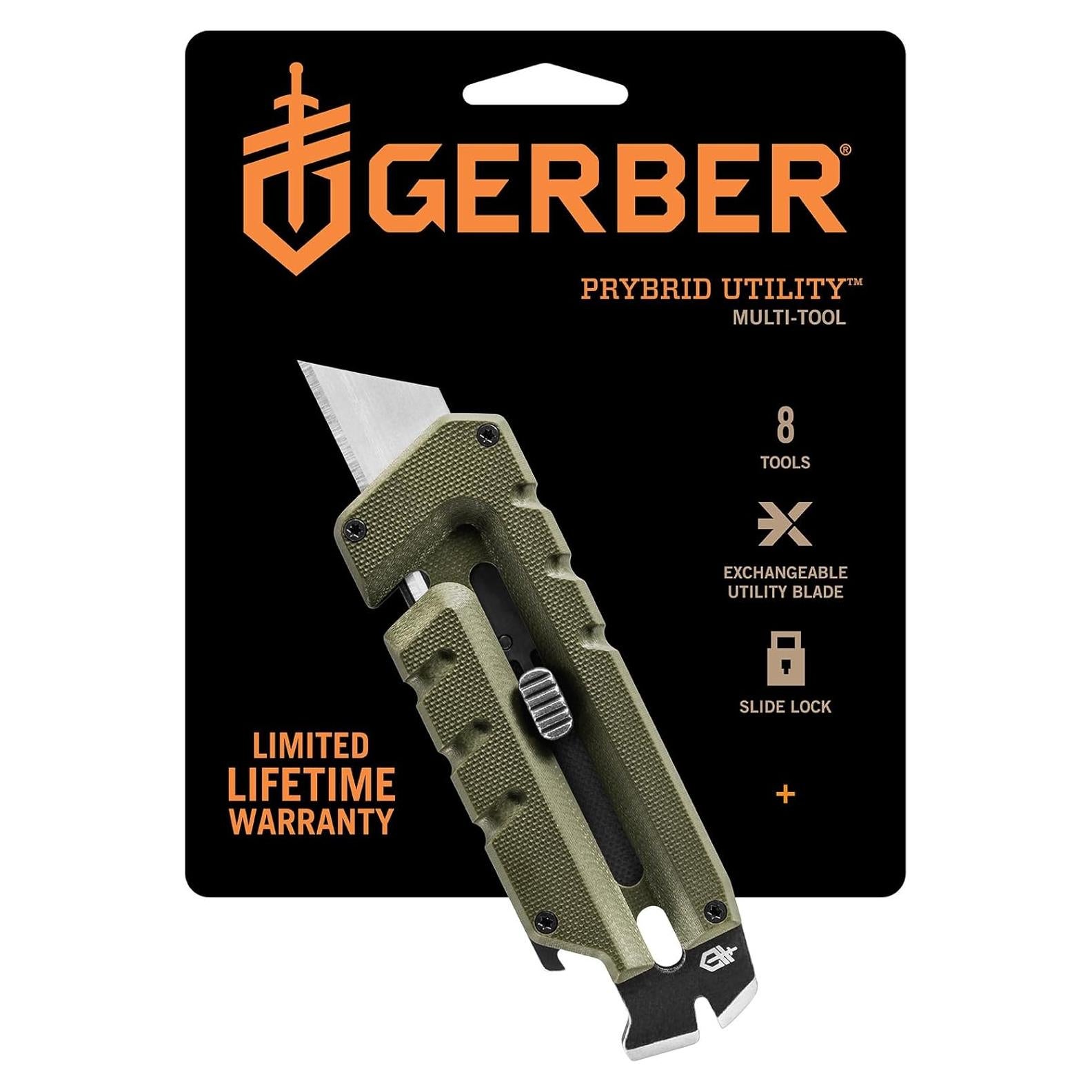 Cuchillo Utilitario GERBER Prybrid 8 en 1 Verde con Clip
