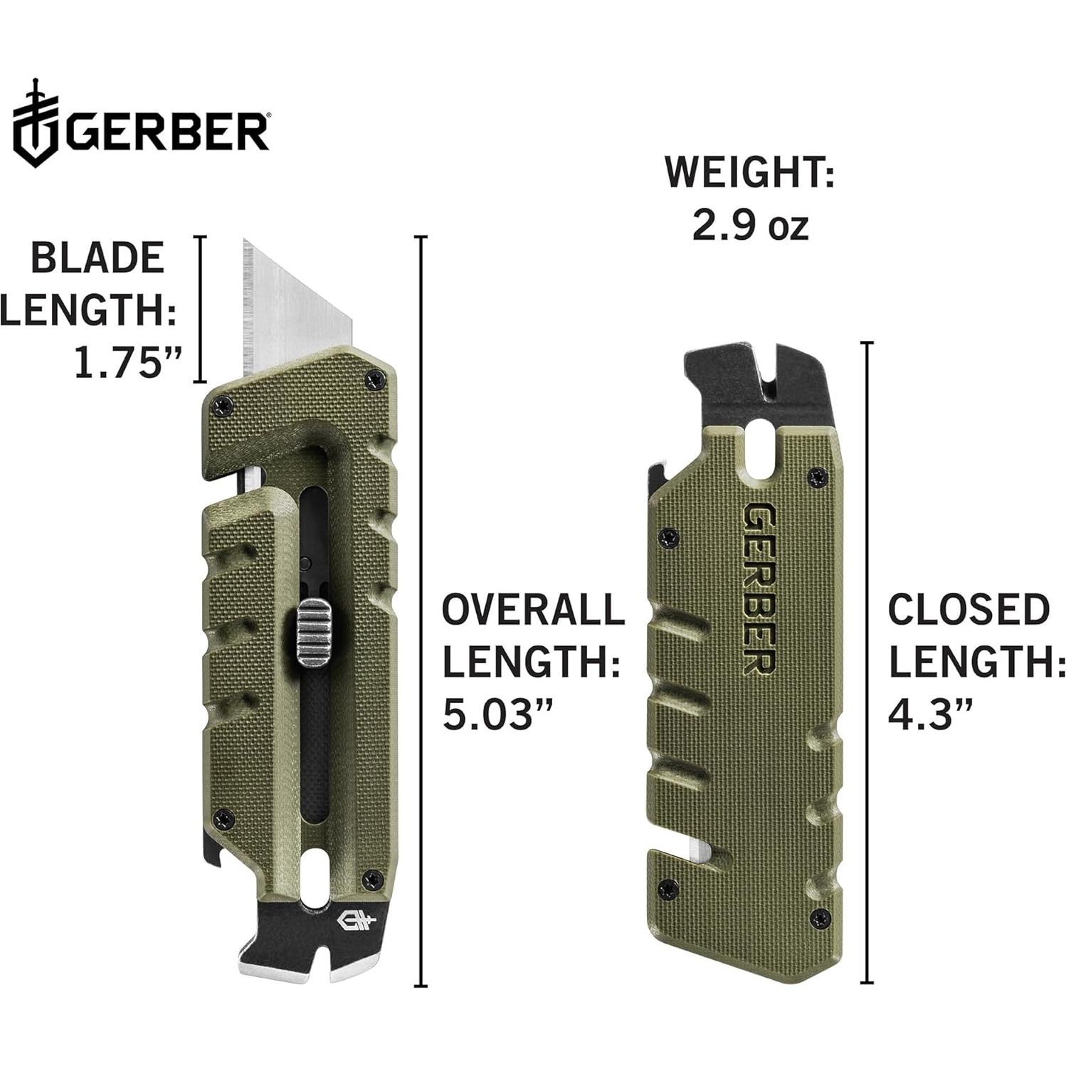 Cuchillo Utilitario GERBER Prybrid 8 en 1 Verde con Clip