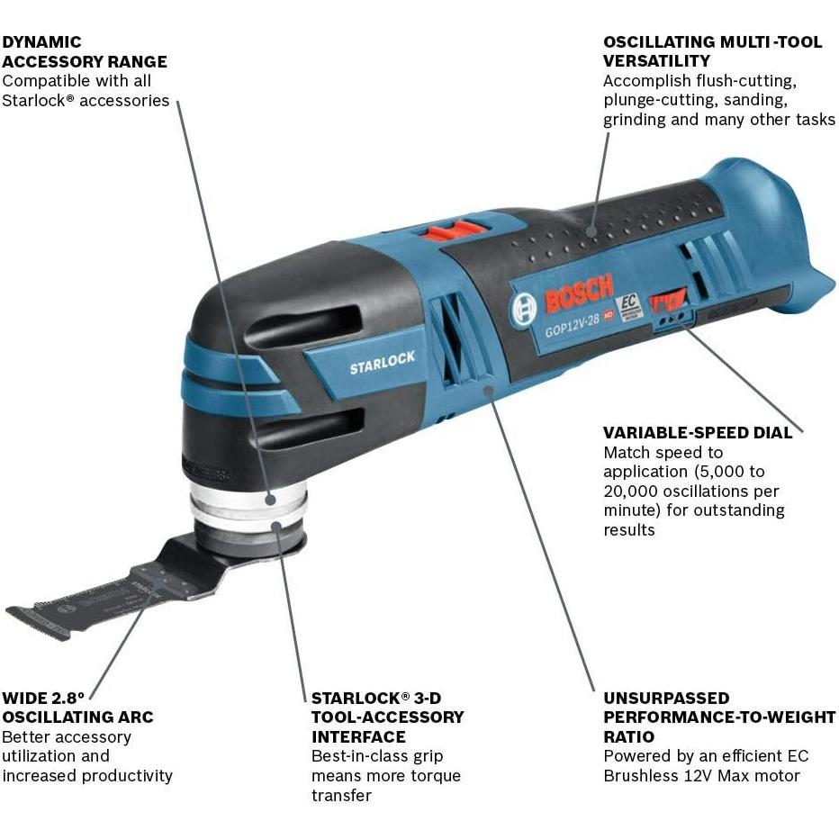 Herramienta Multiuso Oscilante Bosch GOP12V-28N 12V 0.79kg