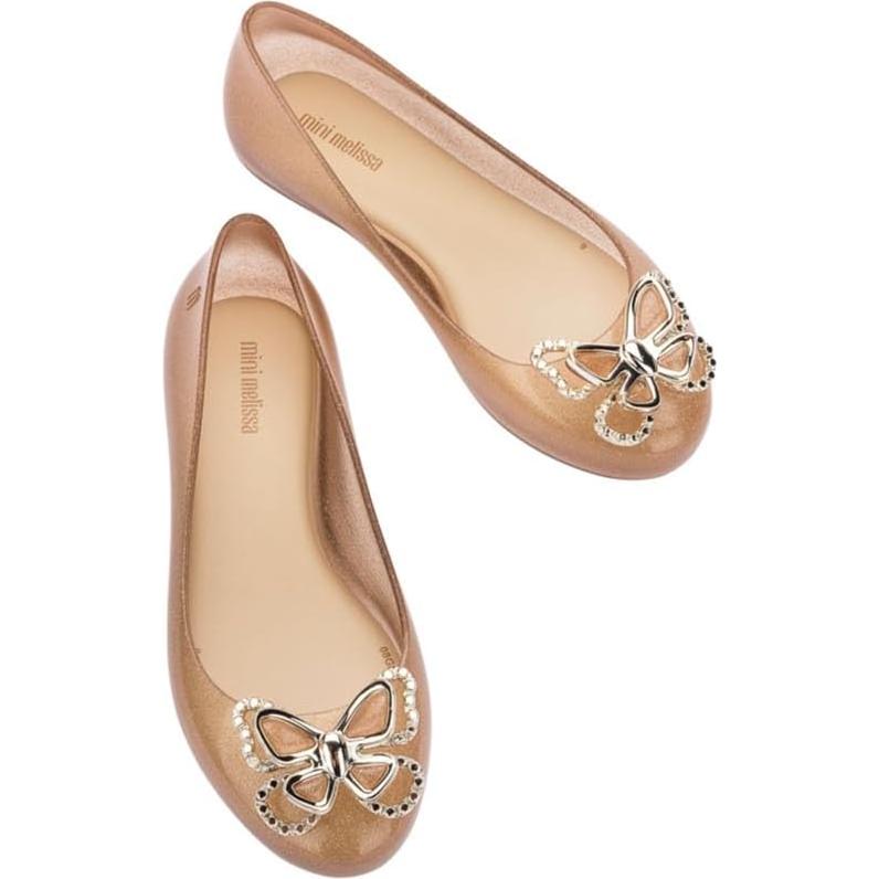 Bailarinas Mini Melissa Sweet Love Fly Niñas Glitter Beige