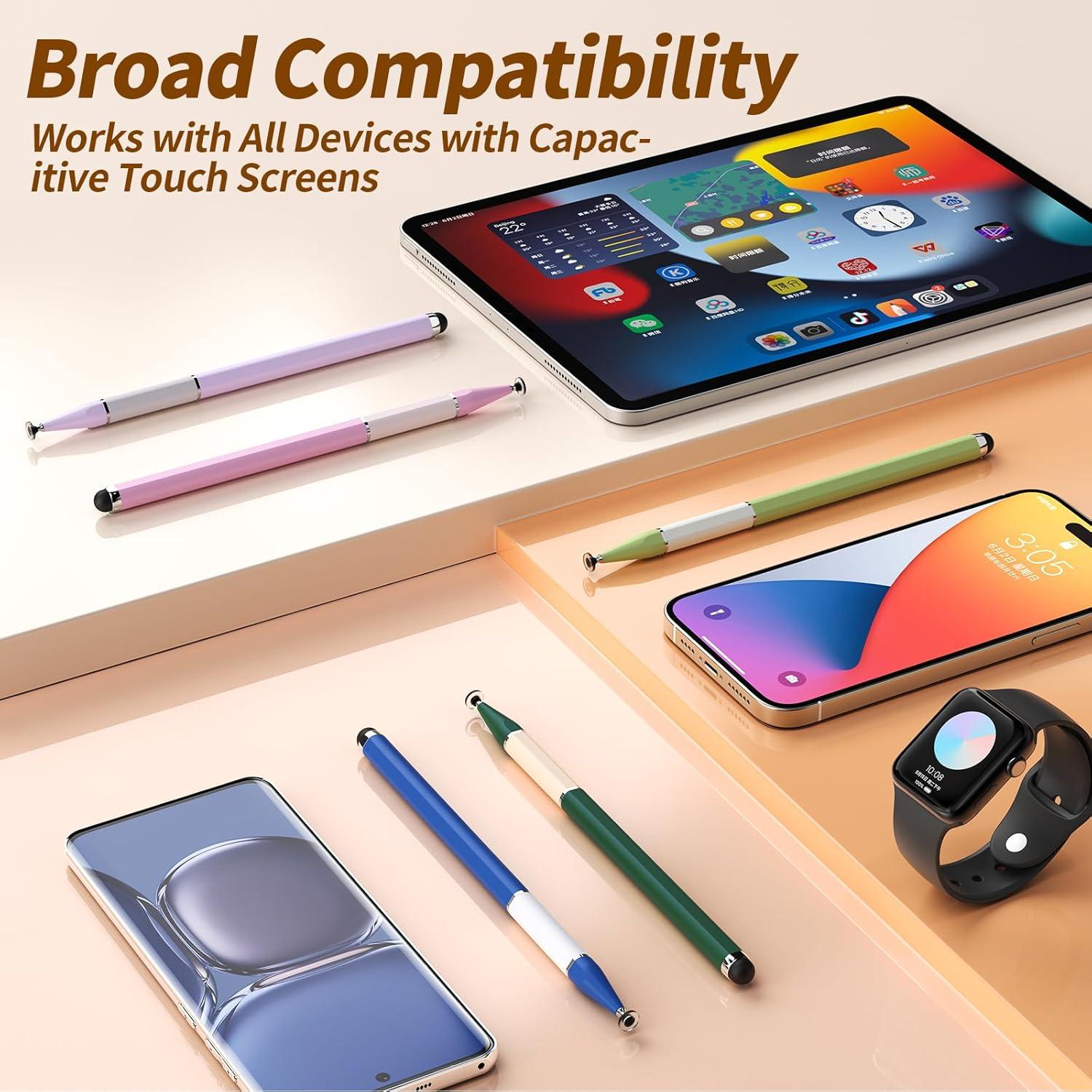 Pluma Estilográfica Bopomofo 2-en-1 para Pantallas Táctiles - 5 Pcs