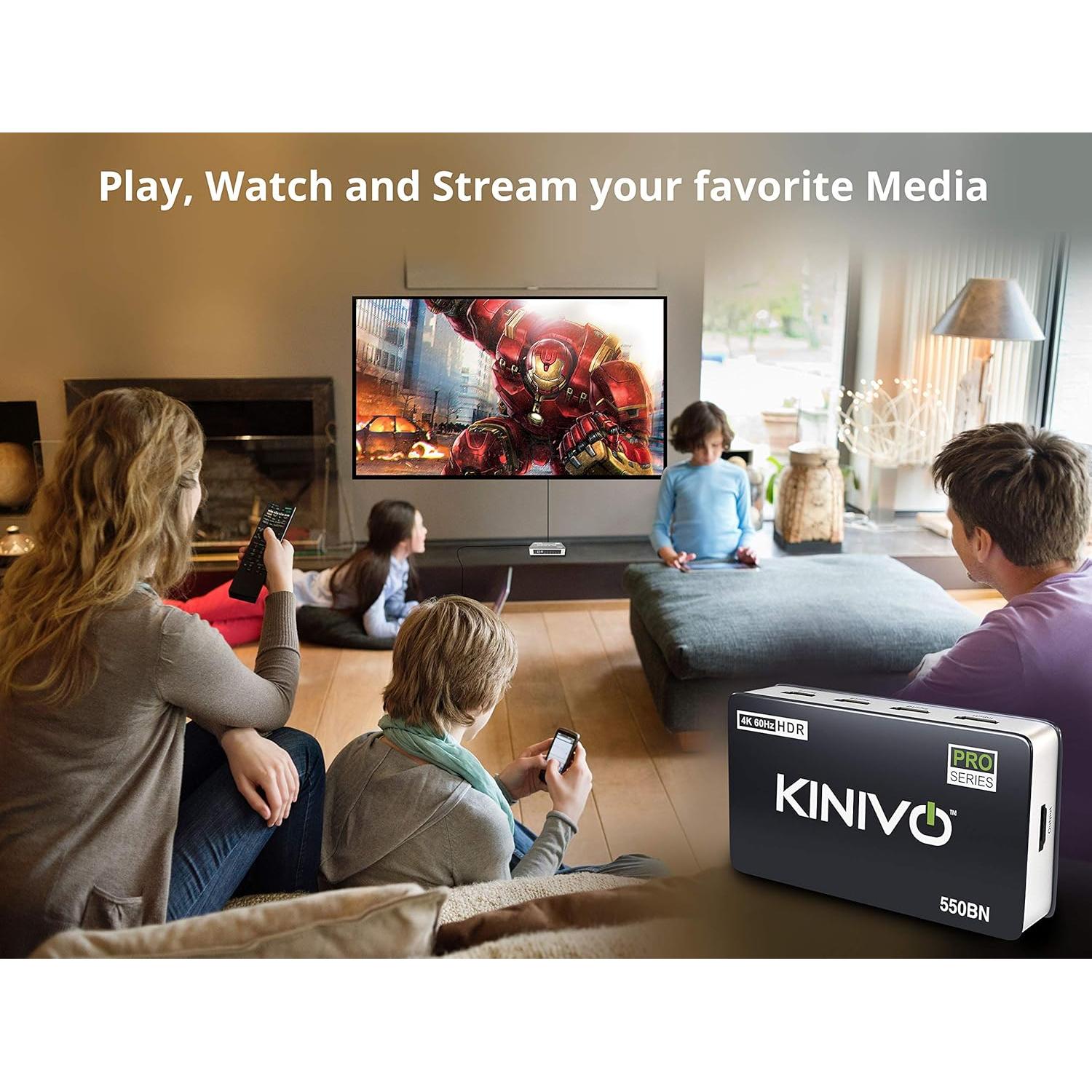 Switch HDMI Kinivo 550BN 4K 60Hz 5 en 1 con control remoto