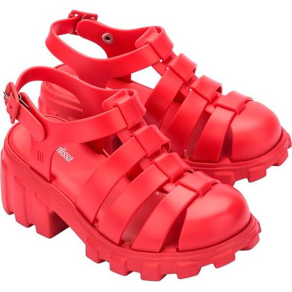 Sandalias de Plataforma Mini Melissa Megan Niñas Rojo 19.5x8.8cm