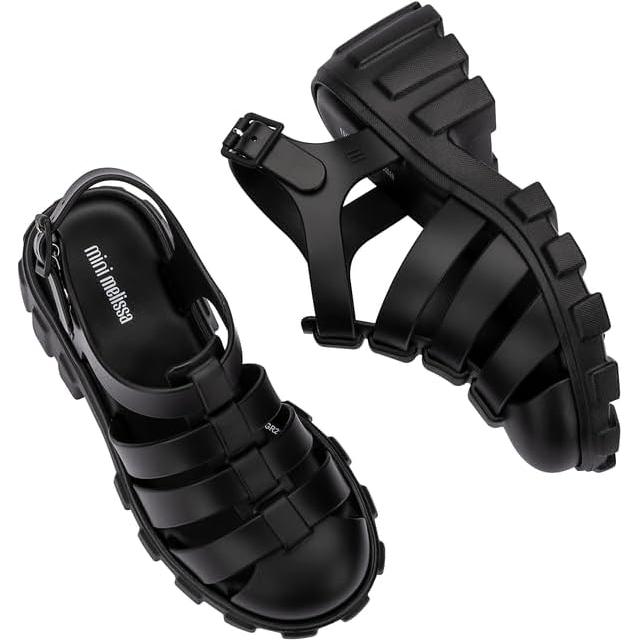 Sandalias Plataforma Mini Melissa Megan Niña 19.5x8.8cm Negro