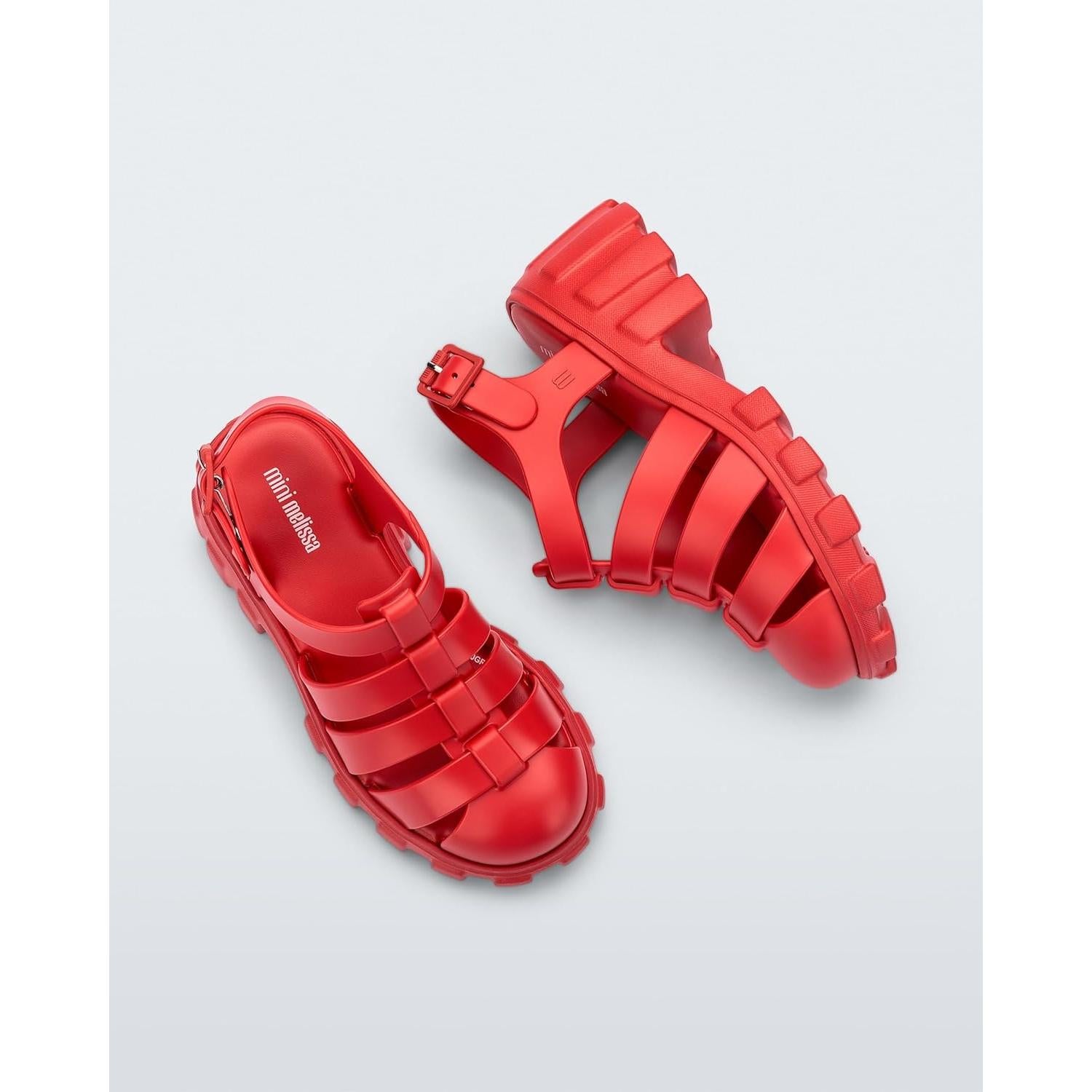Sandalias Plataforma Mini Melissa Megan Niña Rojo 19.5x8.8cm